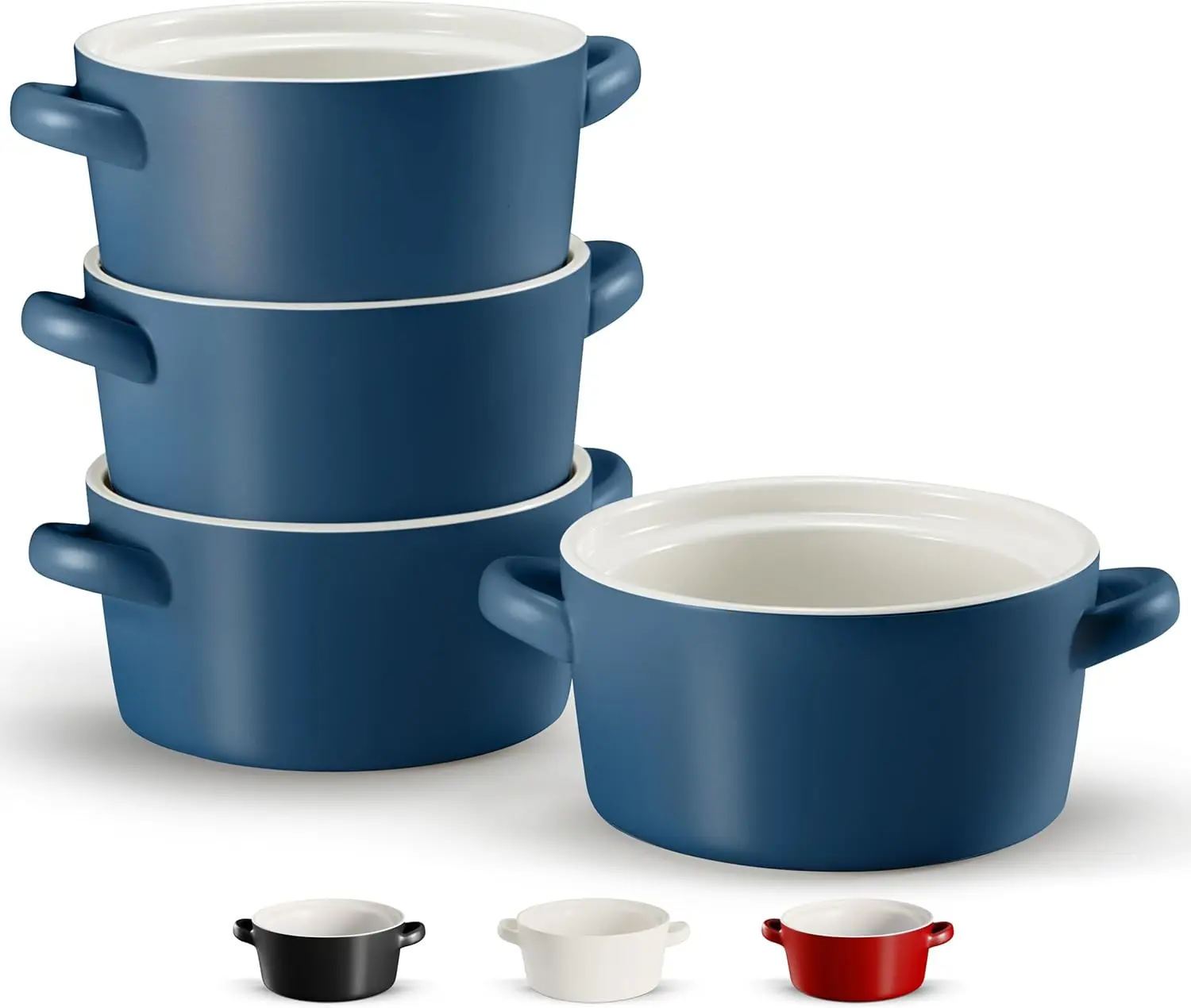 Soup Crocks, Ceramic Stackable Bowls, Broil, Oven, Microwave and Dishwasher Safe, with Handles, For Casserole, Pasta, C
Soup Crocks, Ceramic Stackable Bowls, Broil, Oven, Microwave and Dishwasher Safe, with Handles, For Casserole, Pasta, C
