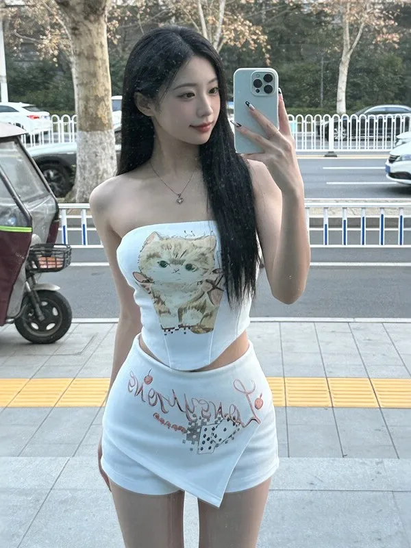 Slimming Sweet And Spicy Print Crop Top And Skirt Set Women's Fashion Spring Summer Two-Piece Suit Casual Date Home Wear
Slimming Sweet And Spicy Print Crop Top And Skirt Set Women's Fashion Spring Summer Two-Piece Suit Casual Date Home Wear