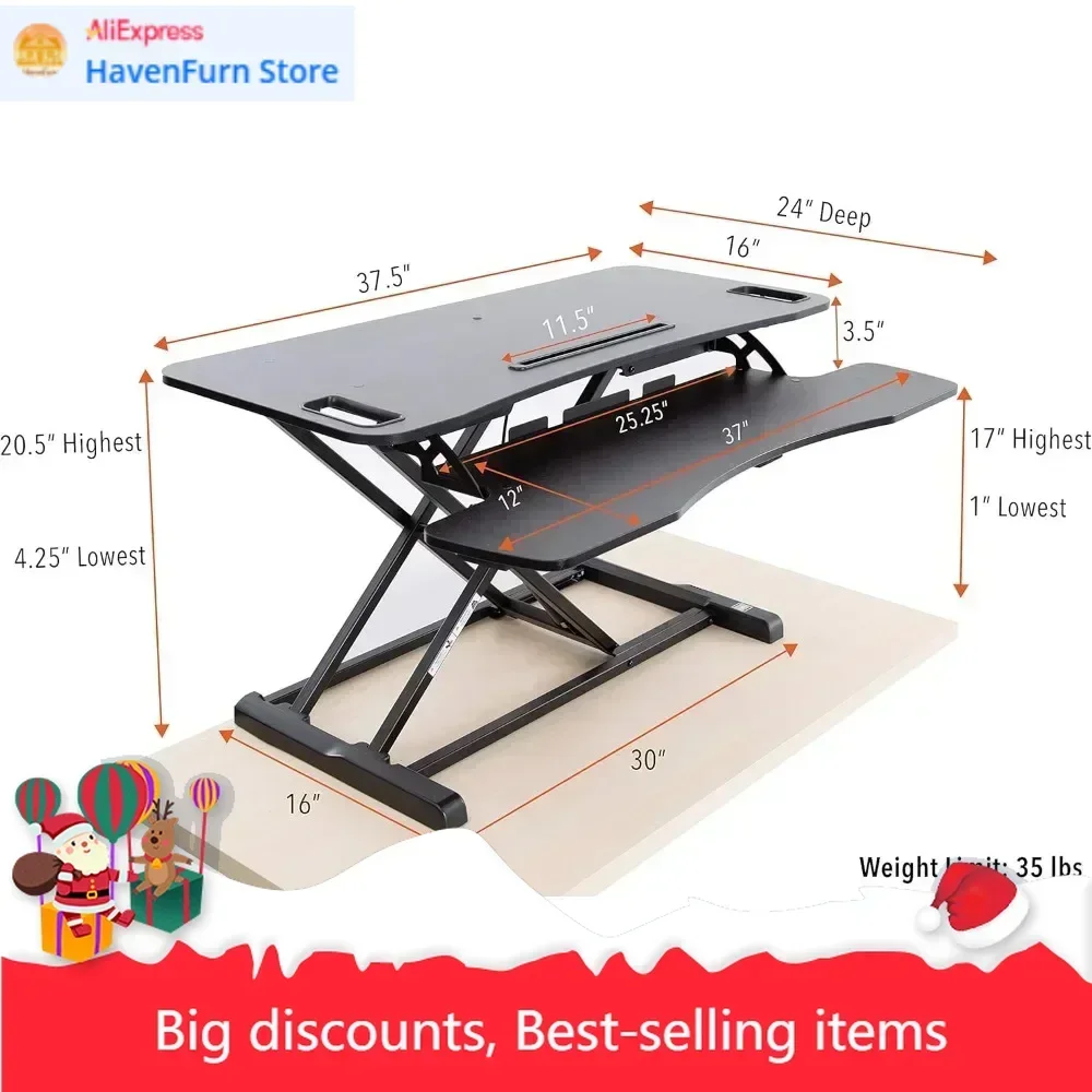"flexpro hero 37" standing desk converter: versatile, height-adjustable desk for office and home with dual-level sit-stand work
"flexpro hero 37" standing desk converter: versatile, height-adjustable desk for office and home with dual-level sit-stand work