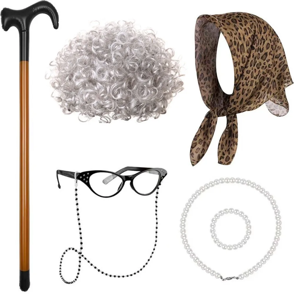 100 Days of School Costume Grandma Cosplay Costume Old Lady Wig Glasses Accessories Suit Girls Halloween Party Stage Outfit
100 Days of School Costume Grandma Cosplay Costume Old Lady Wig Glasses Accessories Suit Girls Halloween Party Stage Outfit