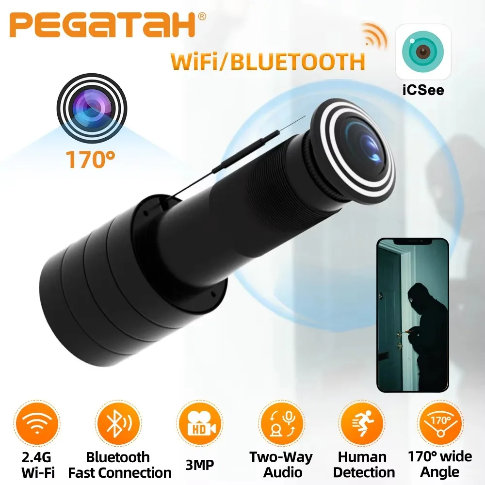 ICSEE 3MP HD Peephole WiFi Camera 170° Wide-angle Door Viewer Motion Detection Smart Home Security Wireless Cat-eye Auto Record
ICSEE 3MP HD Peephole WiFi Camera 170° Wide-angle Door Viewer Motion Detection Smart Home Security Wireless Cat-eye Auto Record