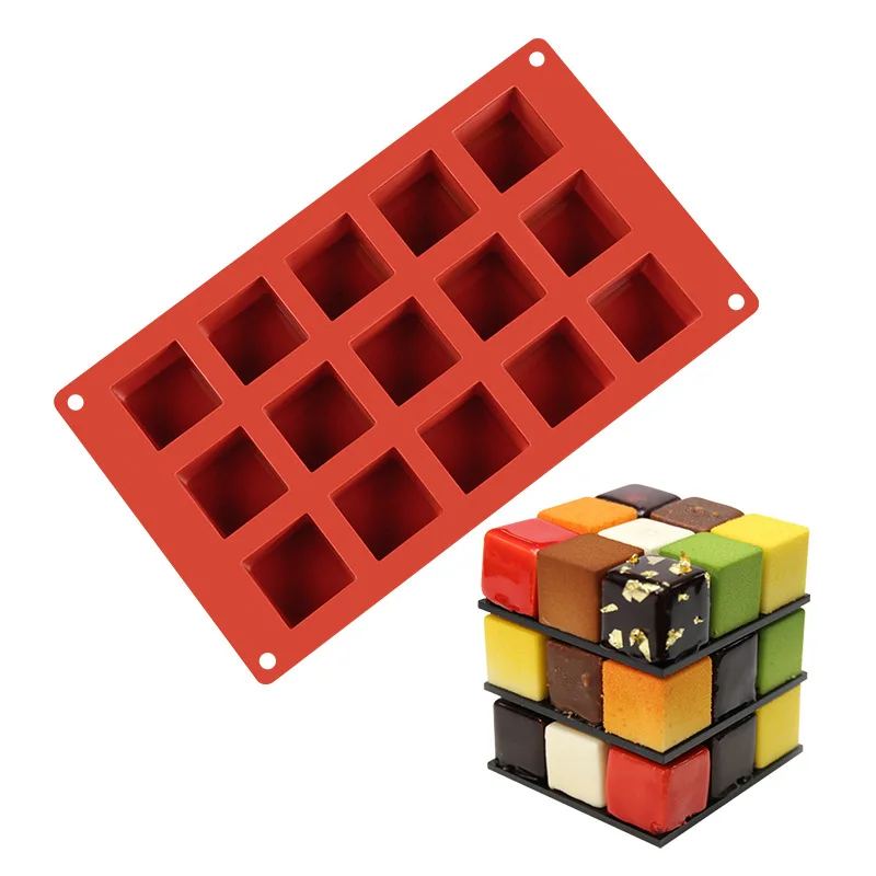 Hot Selling 15 Hole Cube Square Shape Silicone Chocolate Mold DIY Mousse Dessert Cake Mold Candy Ice cream Truffle Baking Tools
Hot Selling 15 Hole Cube Square Shape Silicone Chocolate Mold DIY Mousse Dessert Cake Mold Candy Ice cream Truffle Baking Tools