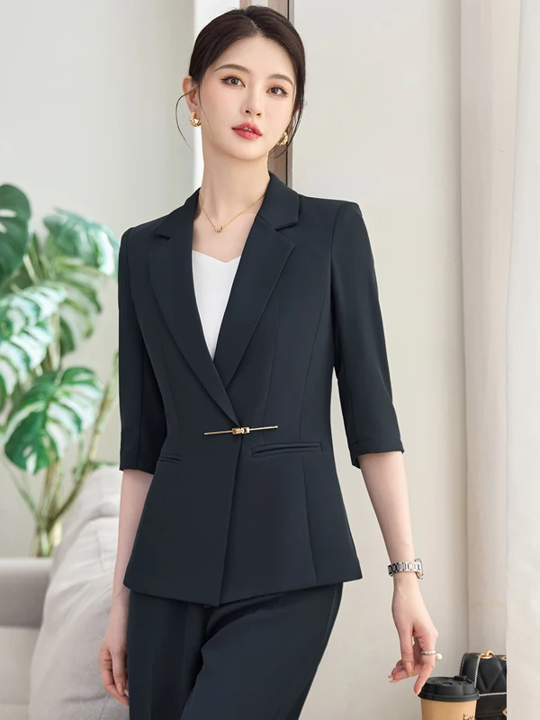 High-End Professional Women's Workwear Suit Jacket Slim Fit Short Sleeve Interview Outfit Commute Style Polyester Fiber
High-End Professional Women's Workwear Suit Jacket Slim Fit Short Sleeve Interview Outfit Commute Style Polyester Fiber