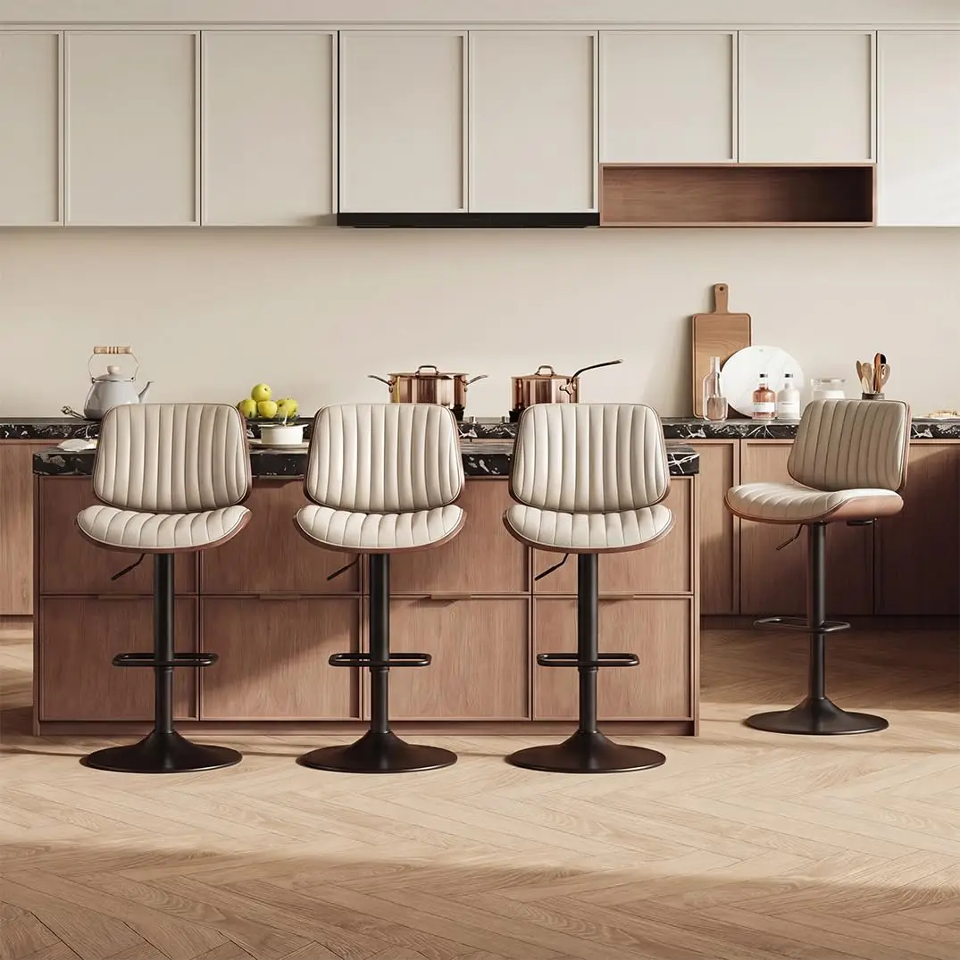Adjustable Swivel Counter Stool 26-34.5in Faux Leather with Footrest for Bar Kitchen Dining, Customized
Adjustable Swivel Counter Stool 26-34.5in Faux Leather with Footrest for Bar Kitchen Dining, Customized