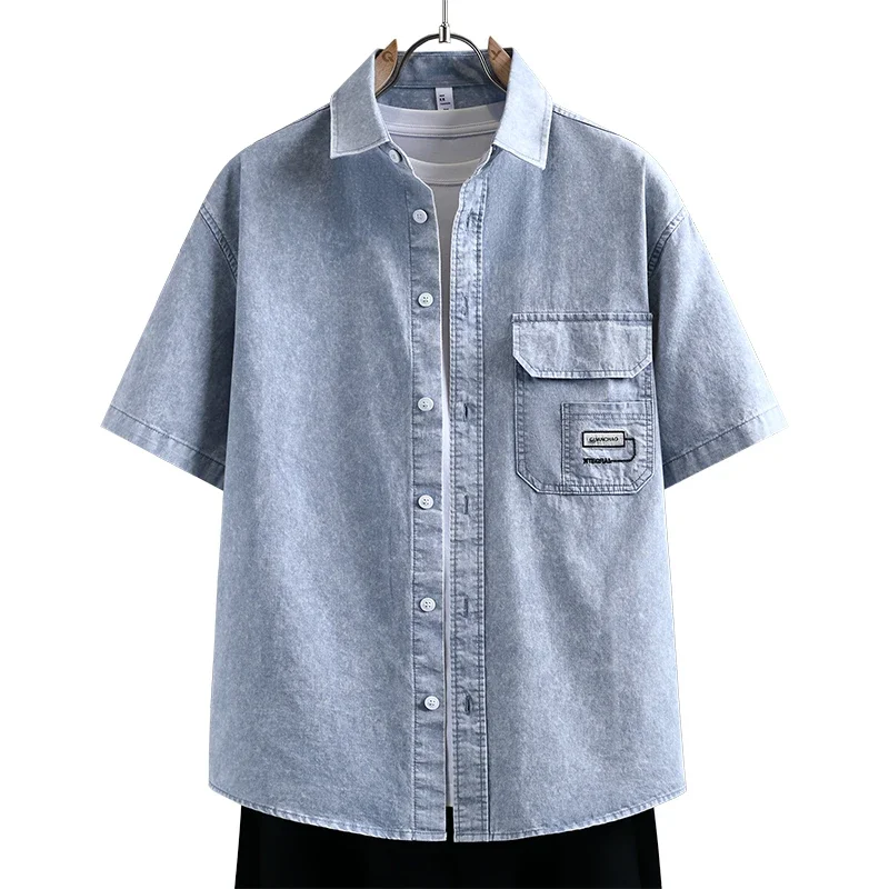 Men's Thin Denim Shirt New Summer Fashion Breathable Cotton Blend Casual Short Sleeve Shirt Solid Color Daily Commute Streetwear
Men's Thin Denim Shirt New Summer Fashion Breathable Cotton Blend Casual Short Sleeve Shirt Solid Color Daily Commute Streetwear