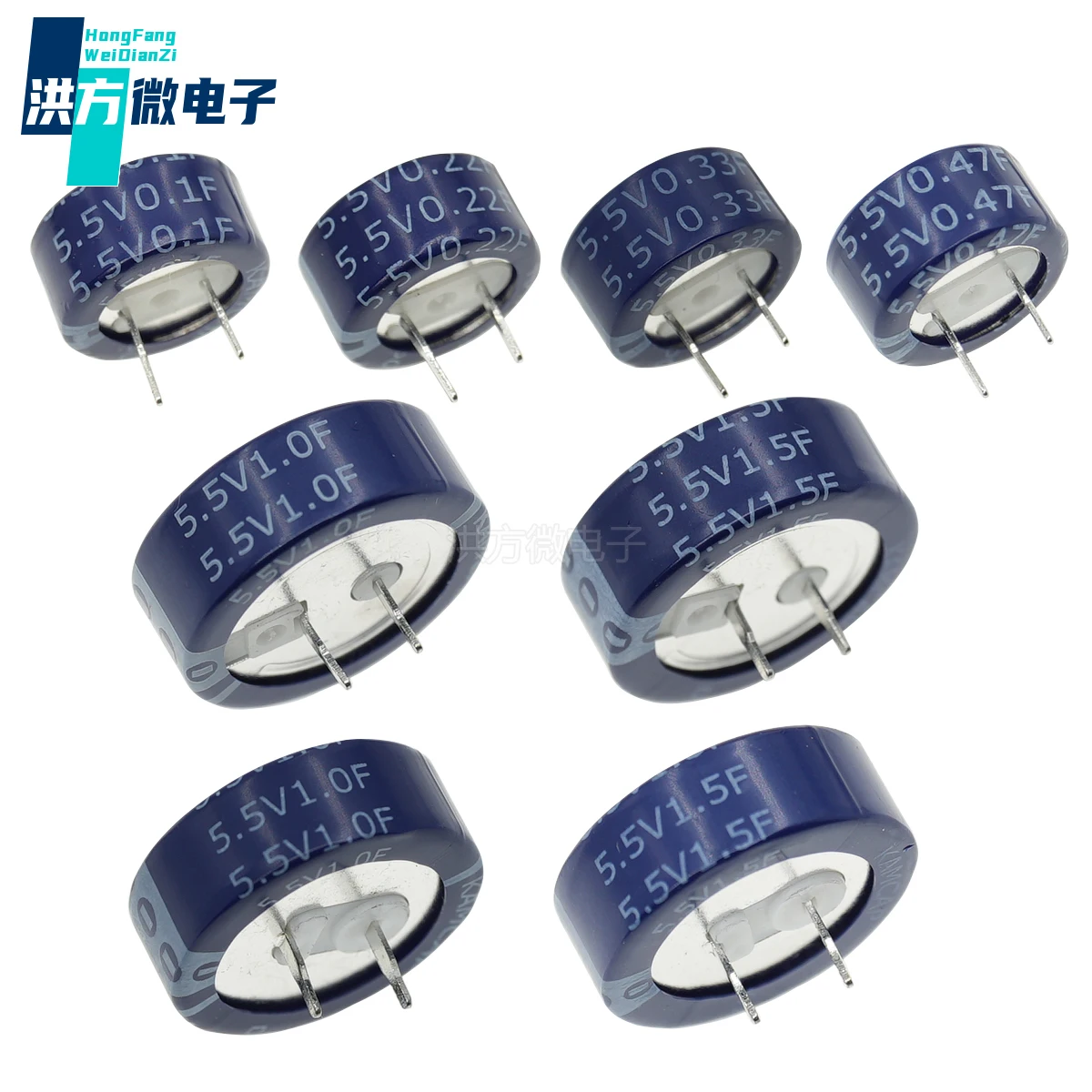 10PCS NEW Original C-type Farad capacitors; Supercapacitors 5.5V 0.1F 0.22F 0.33F 0.47F 1.0F 1.5F Foot spacing 5 Foot spacing 6
10PCS NEW Original C-type Farad capacitors; Supercapacitors 5.5V 0.1F 0.22F 0.33F 0.47F 1.0F 1.5F Foot spacing 5 Foot spacing 6