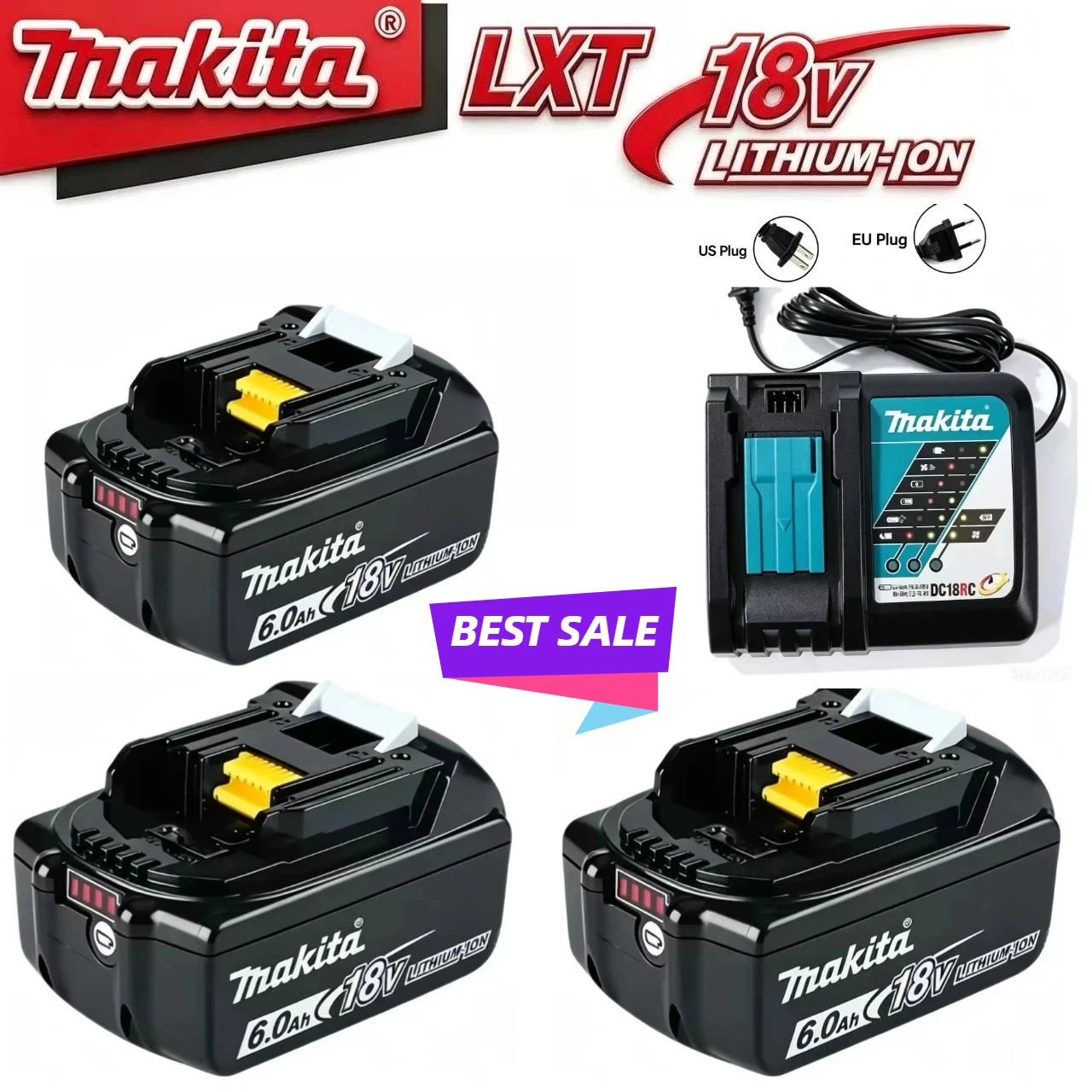 100%Original Makita Rechargeable Battery18V Replaceable 6Ah/9.0Ah Lithium-ion Battery,1850 BL1860B 6ah for Makita Tools
100%Original Makita Rechargeable Battery18V Replaceable 6Ah/9.0Ah Lithium-ion Battery,1850 BL1860B 6ah for Makita Tools