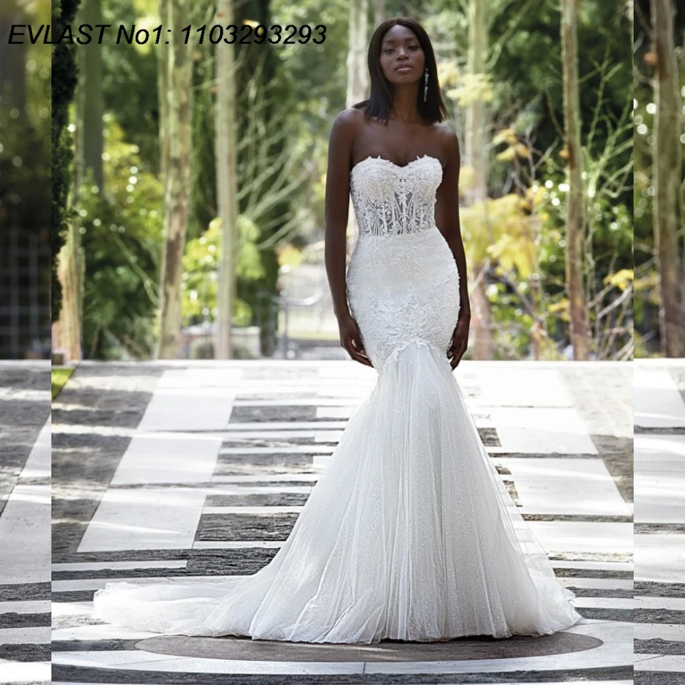 EVLAST Customized 2025 Lace Mermaid Wedding Dress Tulle Applique Beading Princess Wedding Bride Gown Vestidos De Novia TMD77
EVLAST Customized 2025 Lace Mermaid Wedding Dress Tulle Applique Beading Princess Wedding Bride Gown Vestidos De Novia TMD77