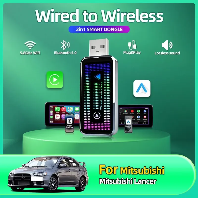 2025 New 2in1 Wireless Android Auto Adapter Carplay Smart Dongle Plug and Play CarPlay&Android Car AI Box For Mitsubishi Lancer
2025 New 2in1 Wireless Android Auto Adapter Carplay Smart Dongle Plug and Play CarPlay&Android Car AI Box For Mitsubishi Lancer