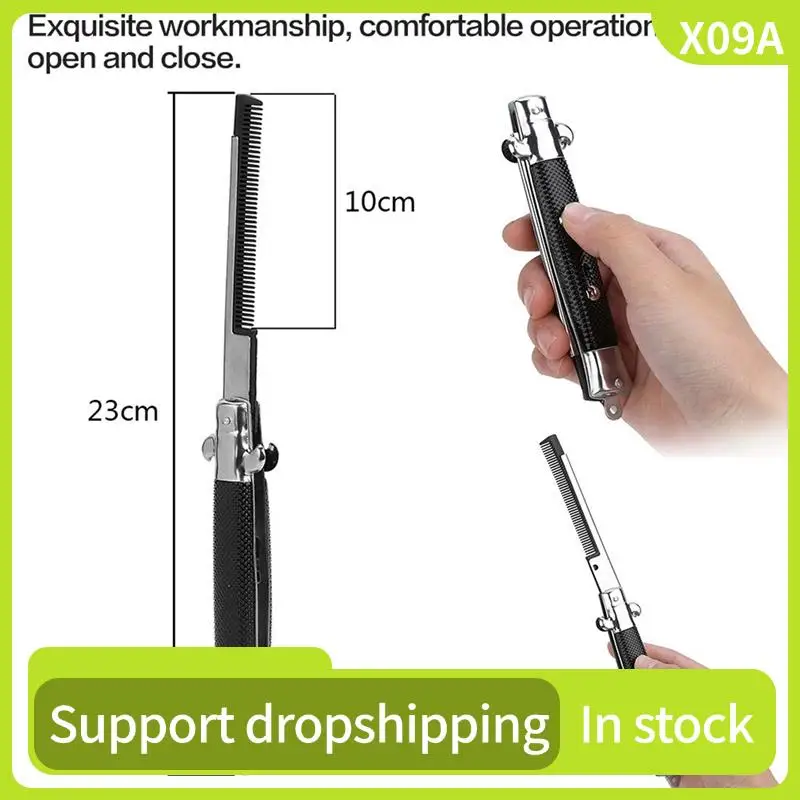 X09A 2X Stainless Steel Hair Folding Beard Comb Hairstyling Tools Switch Combo Pocket Long Round Handle Hair Comb
X09A 2X Stainless Steel Hair Folding Beard Comb Hairstyling Tools Switch Combo Pocket Long Round Handle Hair Comb