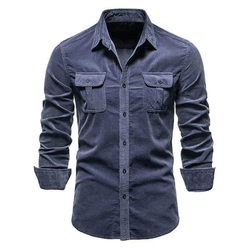 Men's Long Cotton Corduroy Shirt Autumn Fashionable Pocket Detail Iron-Free Striped Pattern Casual Business Dress Shirt
Men's Long Cotton Corduroy Shirt Autumn Fashionable Pocket Detail Iron-Free Striped Pattern Casual Business Dress Shirt