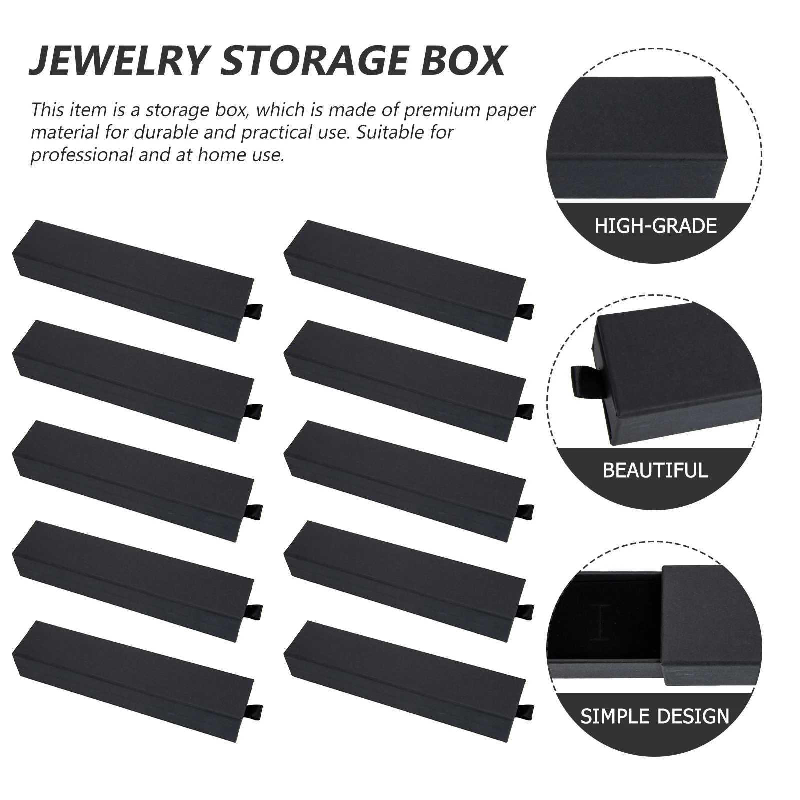 10 шт., бумажная шкатулка для ювелирных изделий, ящик для хранения, бытовой органайзер, контейнер для упаковки подарков, черный, прочный, прочный, для многократного использования, гладкий
10 шт., бумажная шкатулка для ювелирных изделий, ящик для хранения, бытовой органайзер, контейнер для упаковки подарков, черный, прочный, прочный, для многократного использования, гладкий