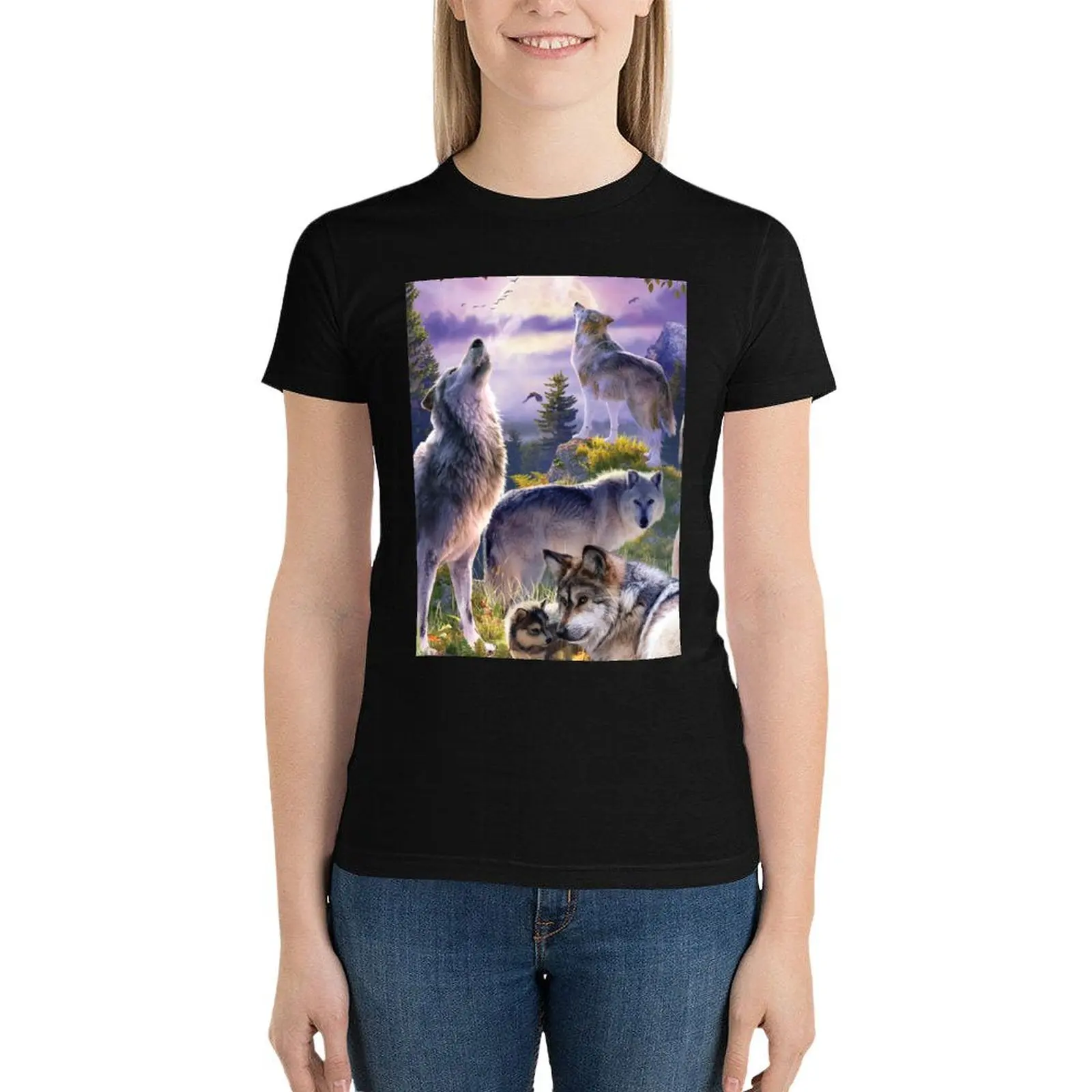 Wolf Pack T-Shirt female shirts graphic tees Short sleeve tee cute clothes graphic t-shirts for Women
Wolf Pack T-Shirt female shirts graphic tees Short sleeve tee cute clothes graphic t-shirts for Women
