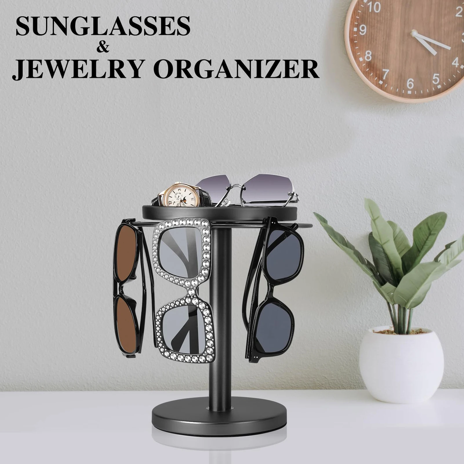 360° Rotating Glasses Stand Organizer Space-Saving Sunglasses Holder for Necklaces Earrings Bracelets
360° Rotating Glasses Stand Organizer Space-Saving Sunglasses Holder for Necklaces Earrings Bracelets