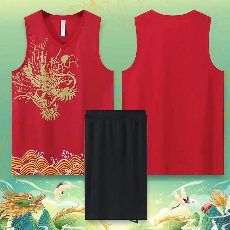 Summer new dragon boat new sports short sleeved set badminton suit table tennis suit competition training suit quick drying drag
Summer new dragon boat new sports short sleeved set badminton suit table tennis suit competition training suit quick drying drag