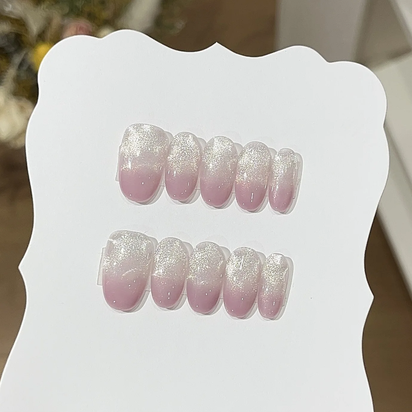 10pcs Handmade Press on Nails French Tip Gradient Cute Cat Eye Design Summer Fresh False Nails Exquisite Hand Painted Wearable
10pcs Handmade Press on Nails French Tip Gradient Cute Cat Eye Design Summer Fresh False Nails Exquisite Hand Painted Wearable