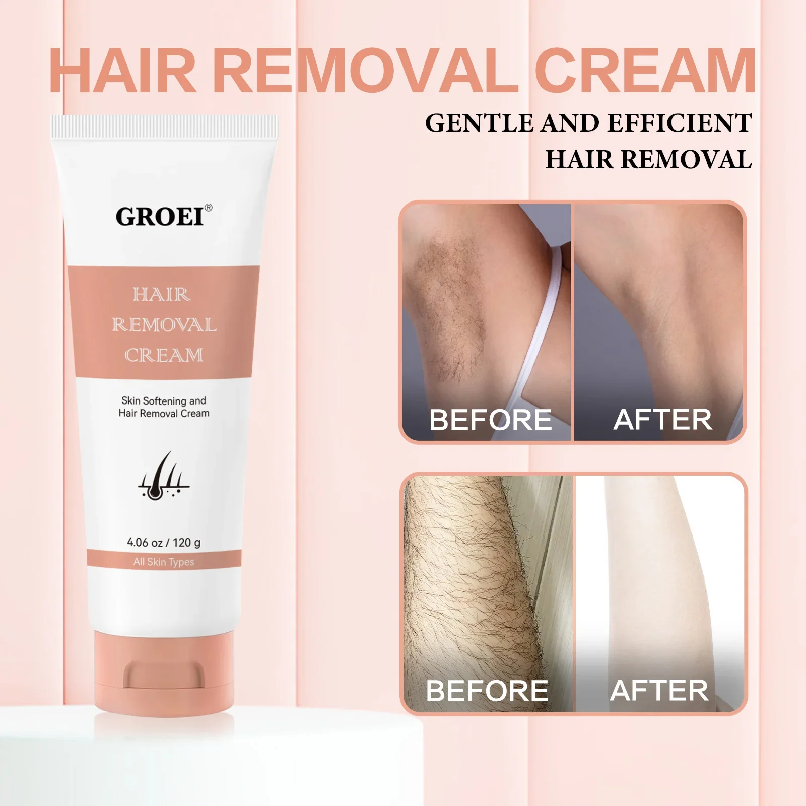 Hair Removal Cream 120g by GROEI, Natural Ingredients for All Skin Types, Fast & Gentle Hair Remover for Smooth Skin
Hair Removal Cream 120g by GROEI, Natural Ingredients for All Skin Types, Fast & Gentle Hair Remover for Smooth Skin