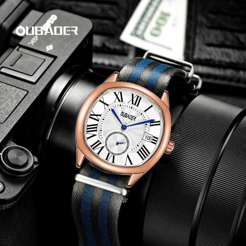 Oubaoer new creative nylon series business high-end luxury quartz movement waterproof nylon wrist watch men's quartz watch
Oubaoer new creative nylon series business high-end luxury quartz movement waterproof nylon wrist watch men's quartz watch