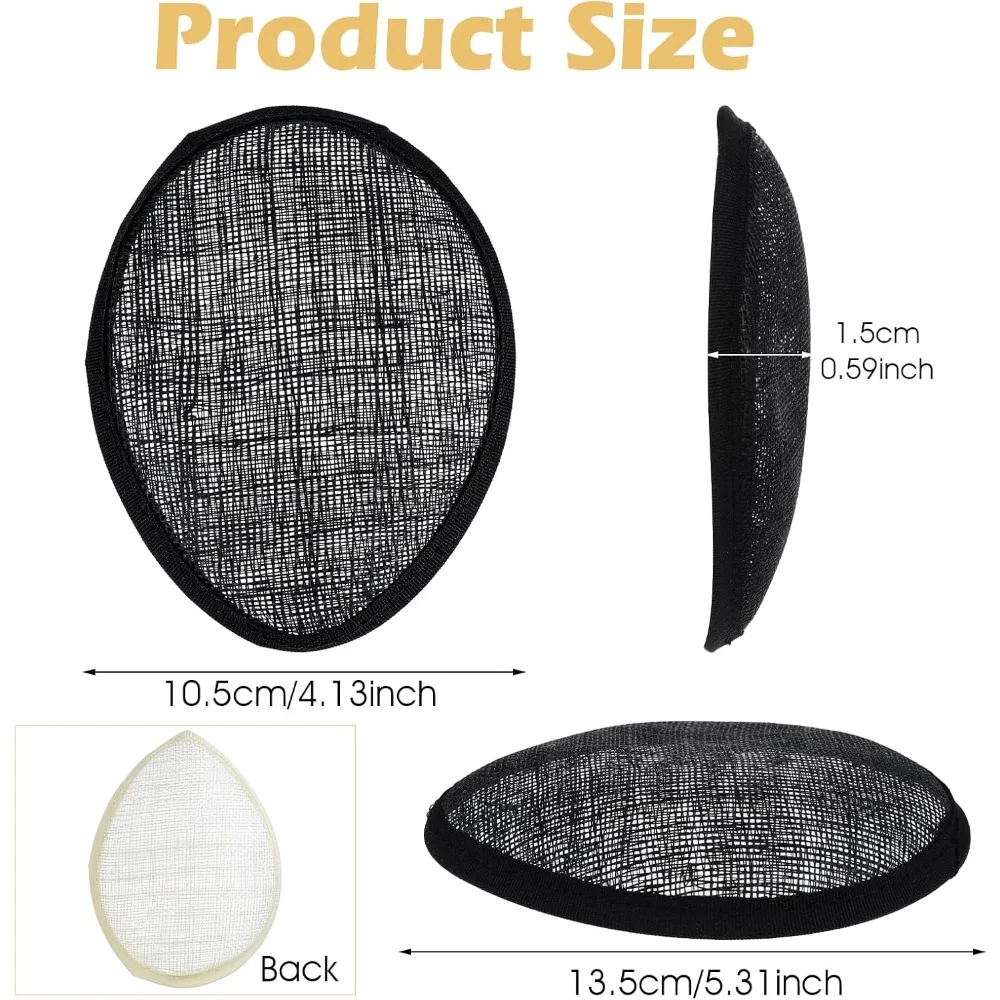 Hot Selling Fascinator Hat Base 2 Pcs 5.3 x 4.1in / 13.5 x 10.5cm DIY Craft Supplies for Wedding Party Hats Black Beige Reusable Hat Making Kits
Hot Selling Fascinator Hat Base 2 Pcs 5.3 x 4.1in / 13.5 x 10.5cm DIY Craft Supplies for Wedding Party Hats Black Beige Reusable Hat Making Kits