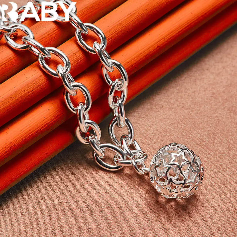 URBABY 925 Sterling Silver Hollow Star Ball Chain Necklace For Women Fashion Jewelry Lovely Charm Party Birthday Gift
URBABY 925 Sterling Silver Hollow Star Ball Chain Necklace For Women Fashion Jewelry Lovely Charm Party Birthday Gift
