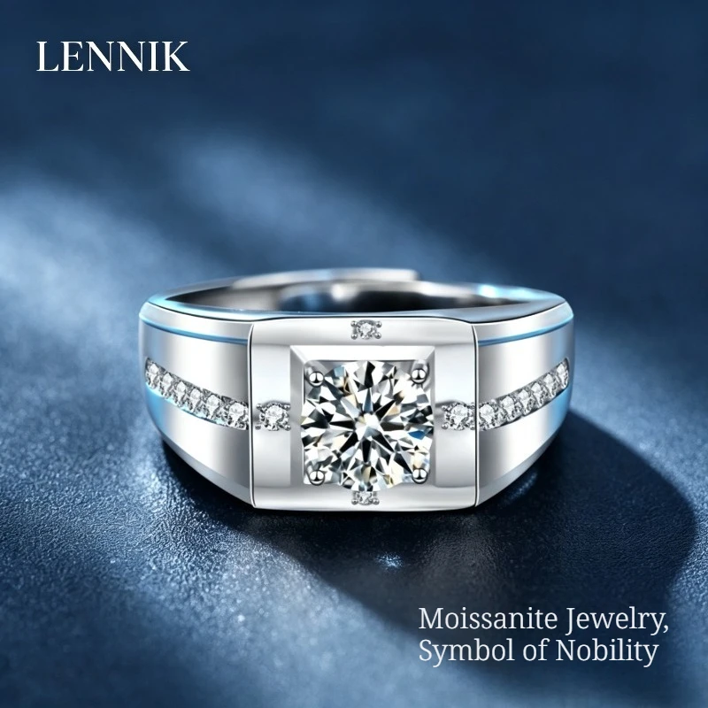 LENNIK Men's Ring Platinum Men's Ring Moissanite Simulation Diamond Ring Personality Domineering Wedding Jewelry
LENNIK Men's Ring Platinum Men's Ring Moissanite Simulation Diamond Ring Personality Domineering Wedding Jewelry