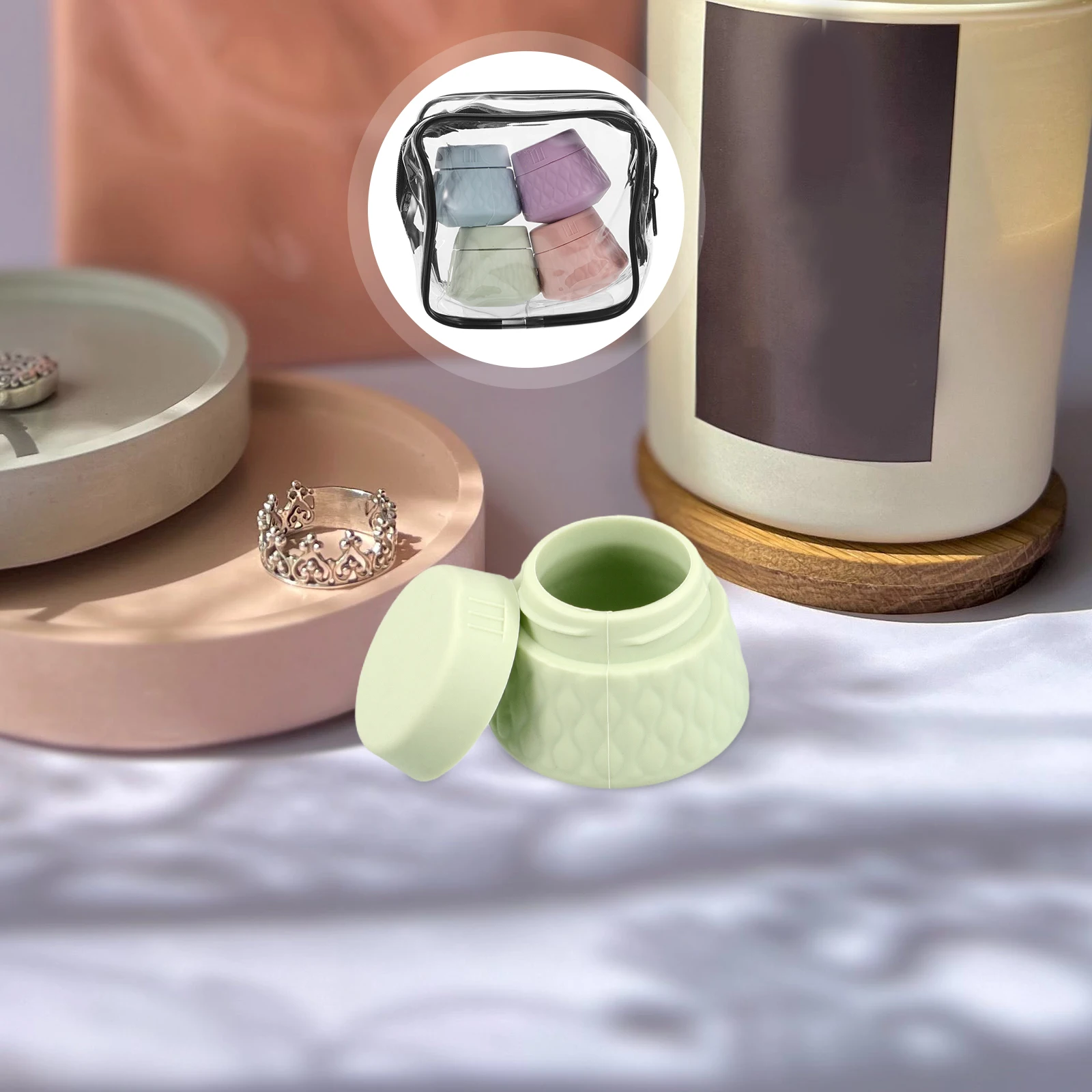 4pcs Silicone Cream Bottles Lotion Toiletry Containers Size Durable Portable Skincare Organizer Empty Face Foundation
4pcs Silicone Cream Bottles Lotion Toiletry Containers Size Durable Portable Skincare Organizer Empty Face Foundation