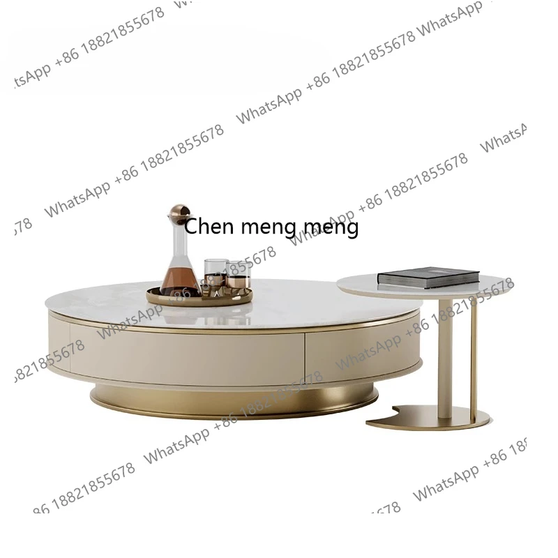 Modern light luxury coffee table luxury large flat floor home living room round coffee table marble
Modern light luxury coffee table luxury large flat floor home living room round coffee table marble