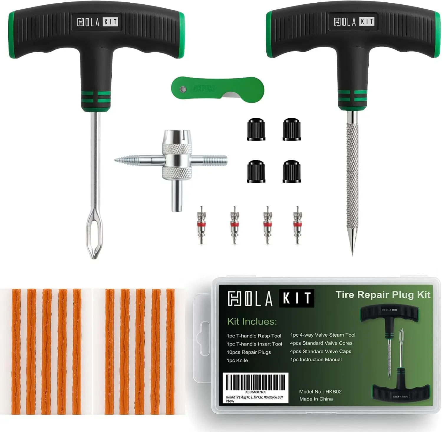 22PCS Tire Repair Kit with T-Handle and Valve Tools for Cars, Motorcycles, ATV, SUV
22PCS Tire Repair Kit with T-Handle and Valve Tools for Cars, Motorcycles, ATV, SUV