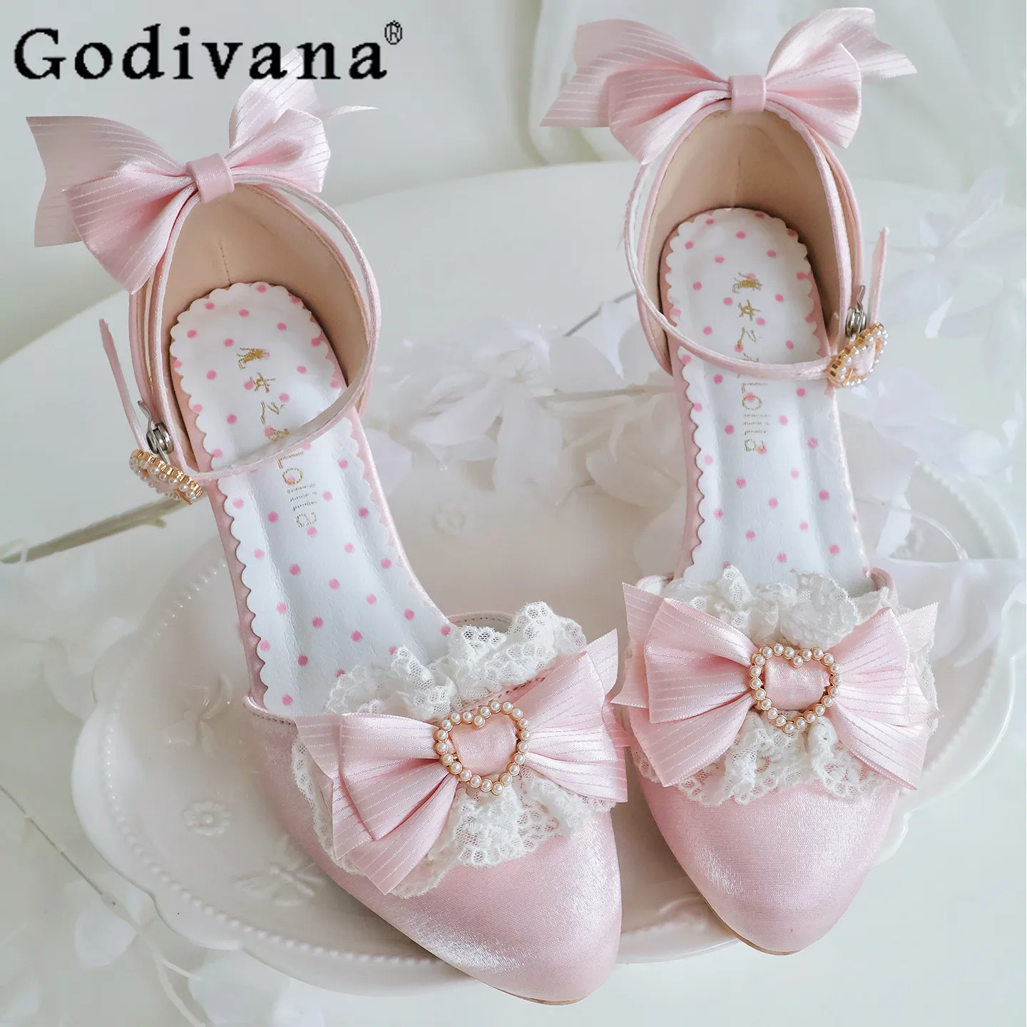 Ladies Elegant Pink High Heels Spring Summer Women's Sweet Pointed Toe Bow Lace Splicing Wedding Shoes Lolita Mary Jane Shoes
Ladies Elegant Pink High Heels Spring Summer Women's Sweet Pointed Toe Bow Lace Splicing Wedding Shoes Lolita Mary Jane Shoes