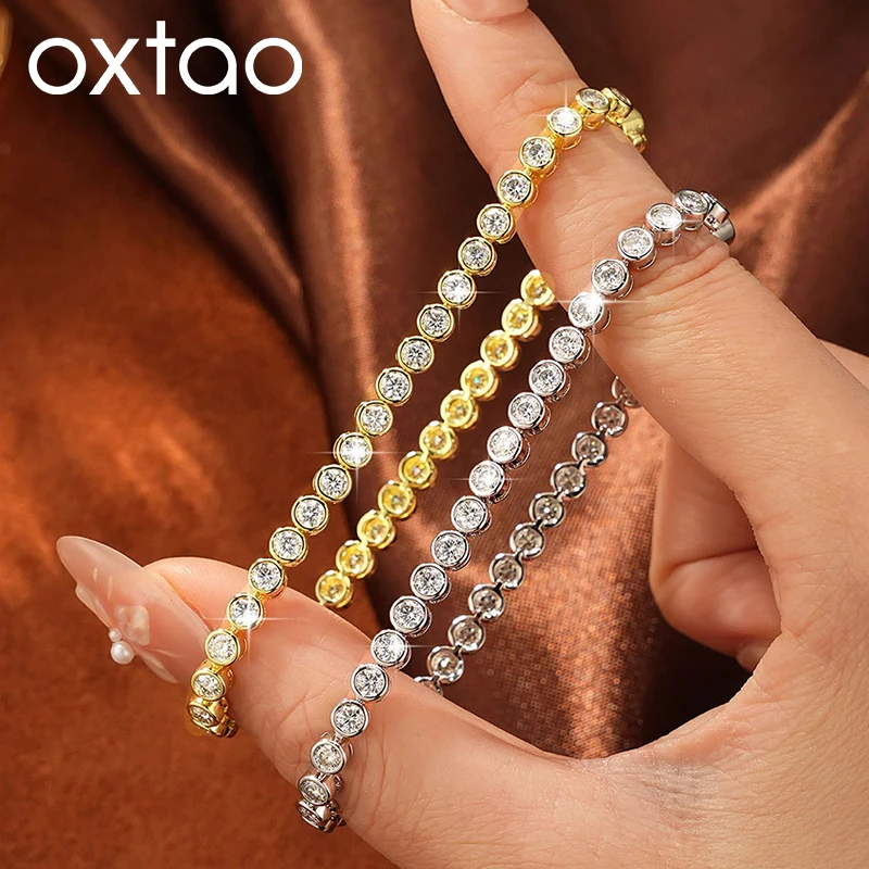 OXTAO Certified Moissanite Bubble Bracelet 3mm D VVS1 Luxury Bangle Bezel Bracelet Birthday Female Jewelry 14K Gold Filled
OXTAO Certified Moissanite Bubble Bracelet 3mm D VVS1 Luxury Bangle Bezel Bracelet Birthday Female Jewelry 14K Gold Filled