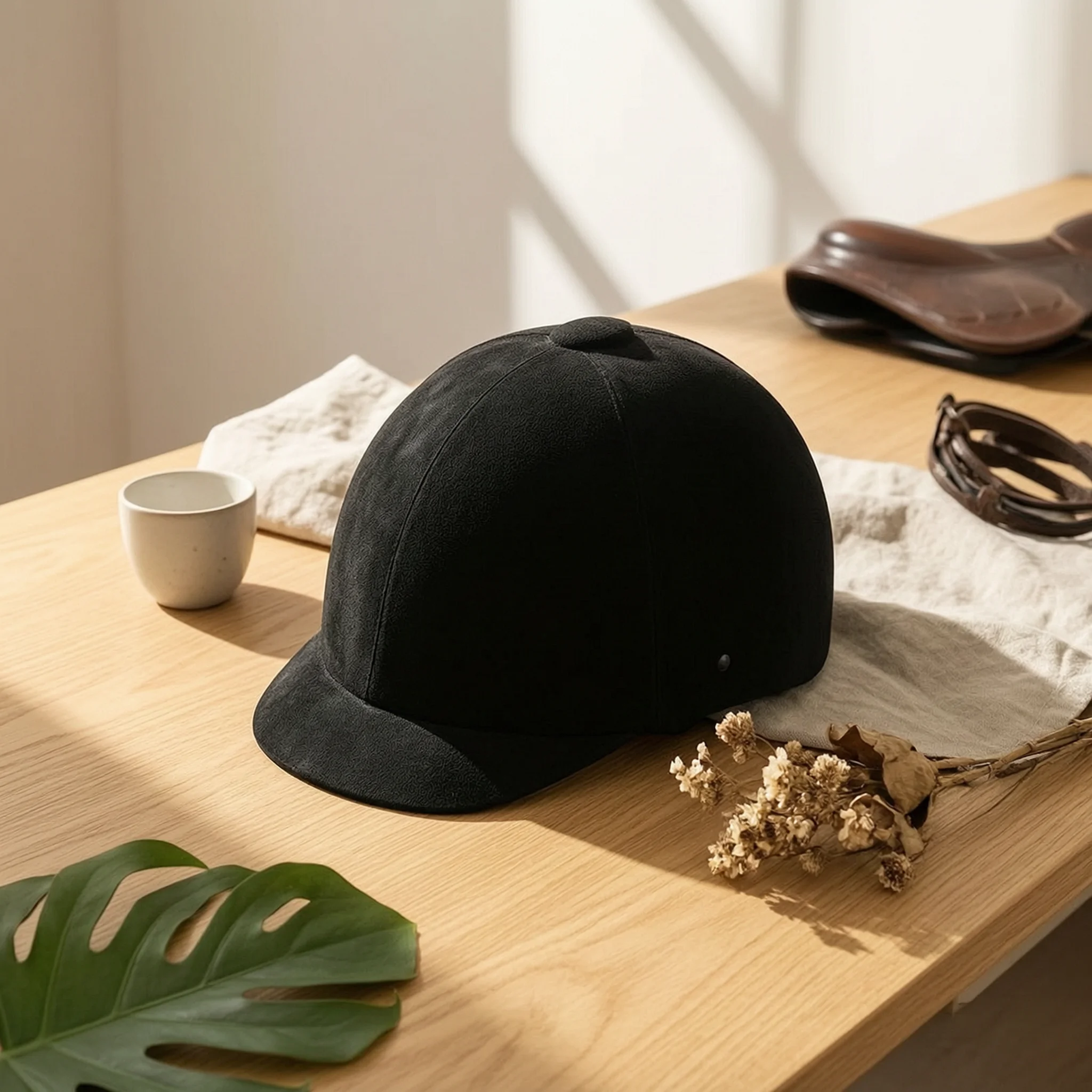 Velvet Riding Helmet Rounded Shell Black Riding Helmet Sports Gear Comfortable Fit Lightweight for Horseback Riders
Velvet Riding Helmet Rounded Shell Black Riding Helmet Sports Gear Comfortable Fit Lightweight for Horseback Riders