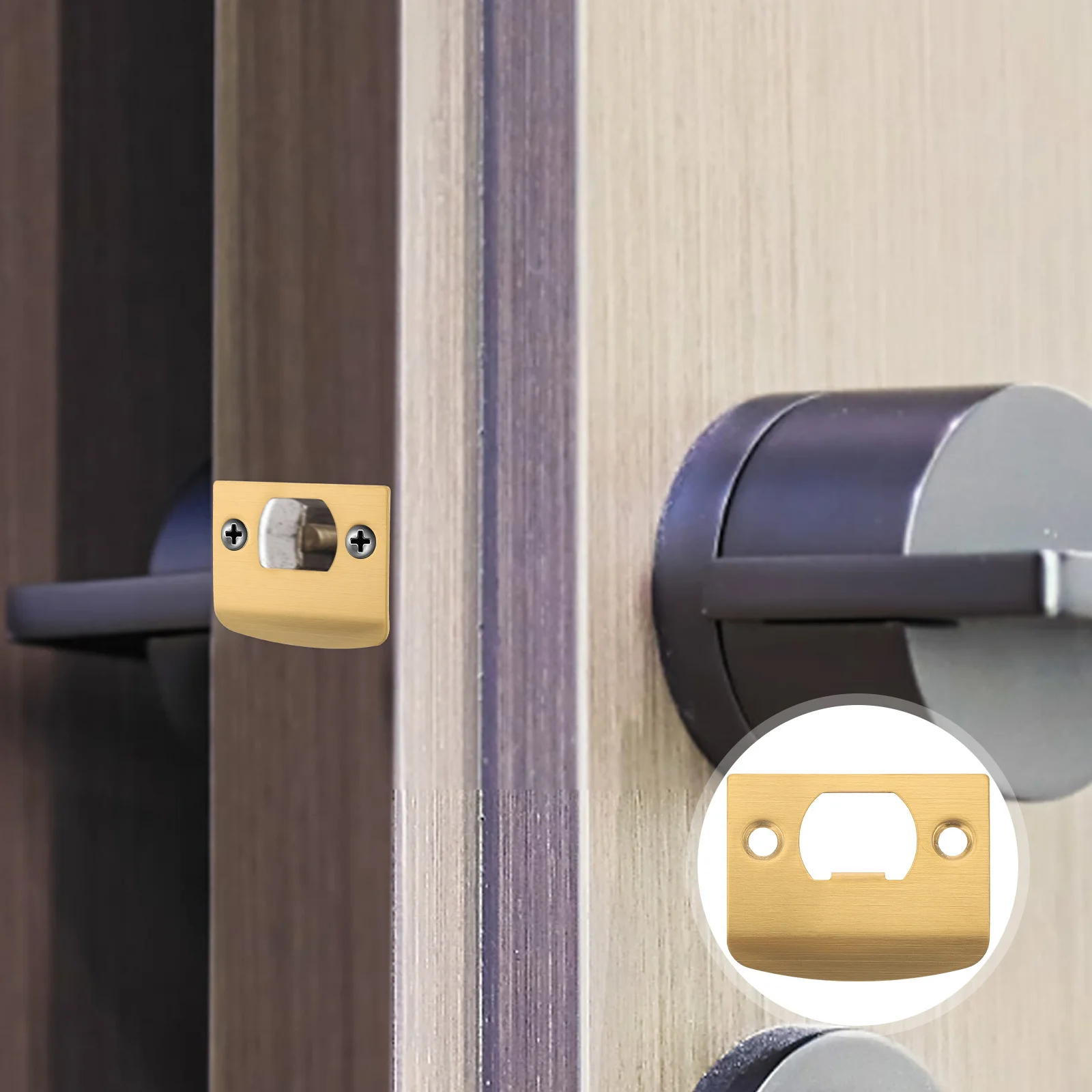 2Pcs Metal Door Strike Plates D-Shaped Buckle Plate for Wooden Door Lock Tongue Anti-Rust Durable Deadbolt Plate
2Pcs Metal Door Strike Plates D-Shaped Buckle Plate for Wooden Door Lock Tongue Anti-Rust Durable Deadbolt Plate