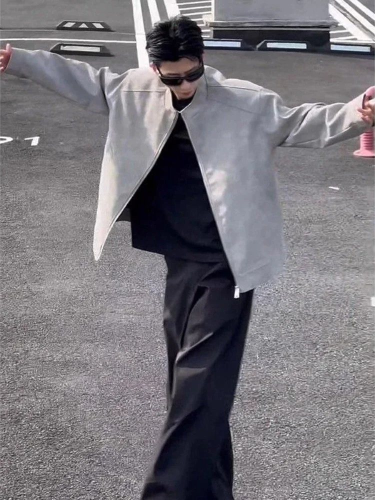 Premium Smokey Gray Cowhide Jacket Men's Biker Jacket with Polo Collar Compact Baseball Jacket Fall Winter
Premium Smokey Gray Cowhide Jacket Men's Biker Jacket with Polo Collar Compact Baseball Jacket Fall Winter