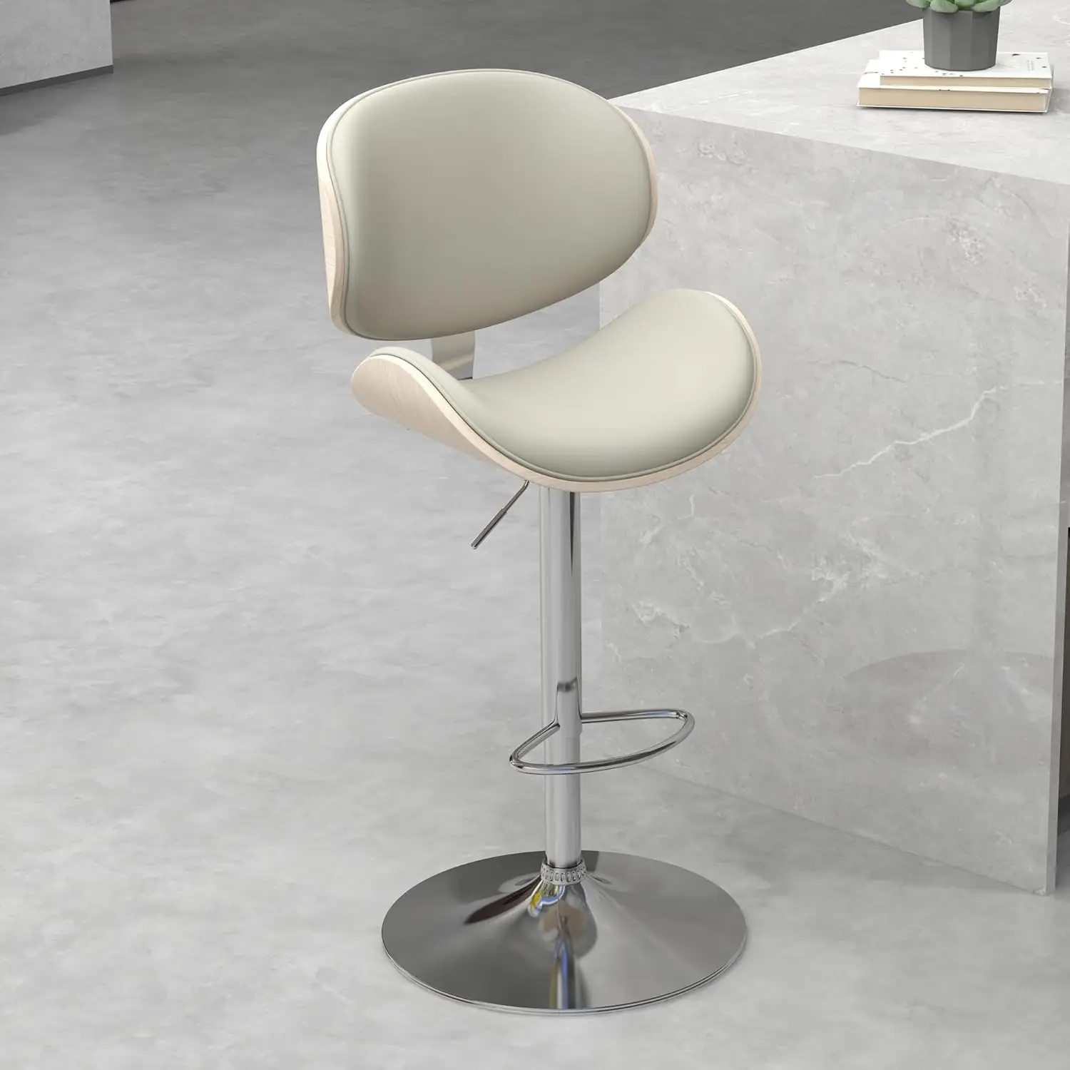 Bar Stools 1 Pc For Kitchen Counter, Adjustable Bar Height Chairs, Modern Swivel Barstools With Bentwood Seat And Ba With
Bar Stools 1 Pc For Kitchen Counter, Adjustable Bar Height Chairs, Modern Swivel Barstools With Bentwood Seat And Ba With