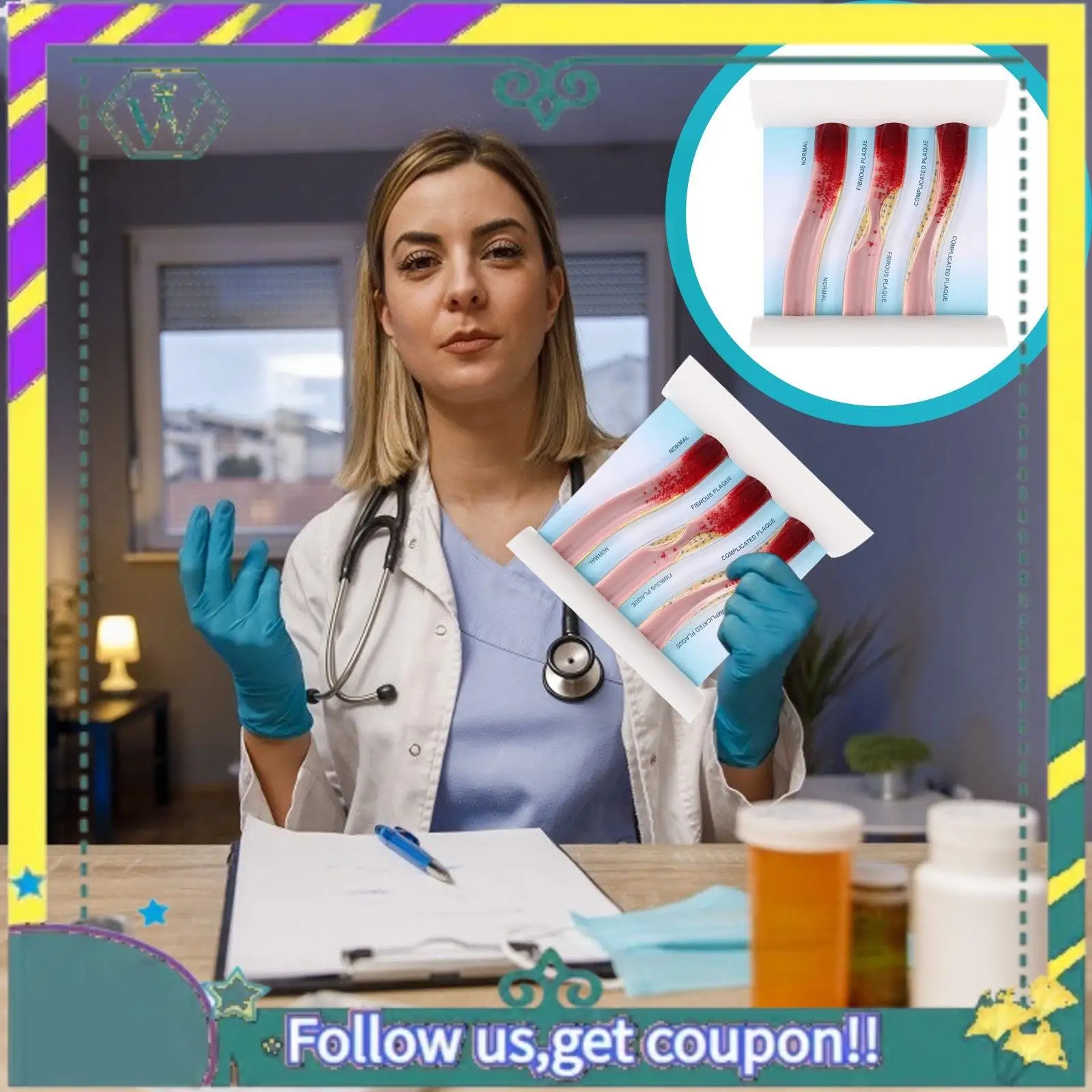 NEW Dynamic Blood Vessel Model Cardiovascular Blockage Contrast Model Thrombosis Model For Teaching Explanation
NEW Dynamic Blood Vessel Model Cardiovascular Blockage Contrast Model Thrombosis Model For Teaching Explanation