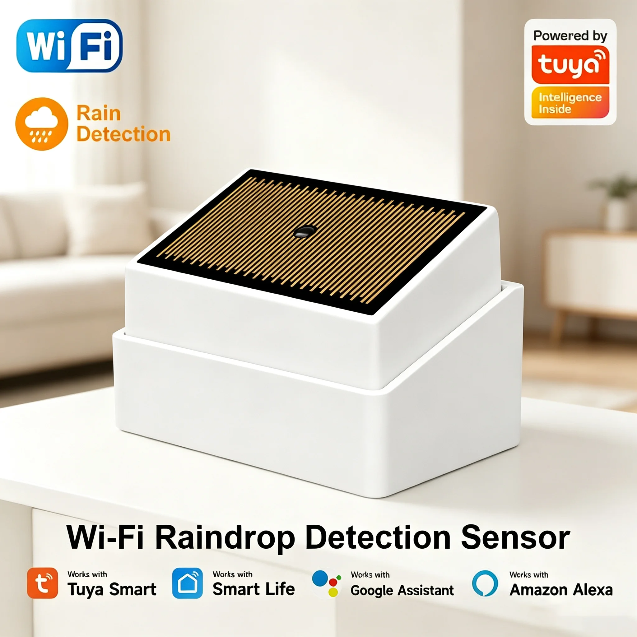 Tuya Wifi Rain Sensor Smart Water Leak Detector Flood Alarm IPX4 Waterproof Outdoor Battery Powered For Home Automation
Tuya Wifi Rain Sensor Smart Water Leak Detector Flood Alarm IPX4 Waterproof Outdoor Battery Powered For Home Automation