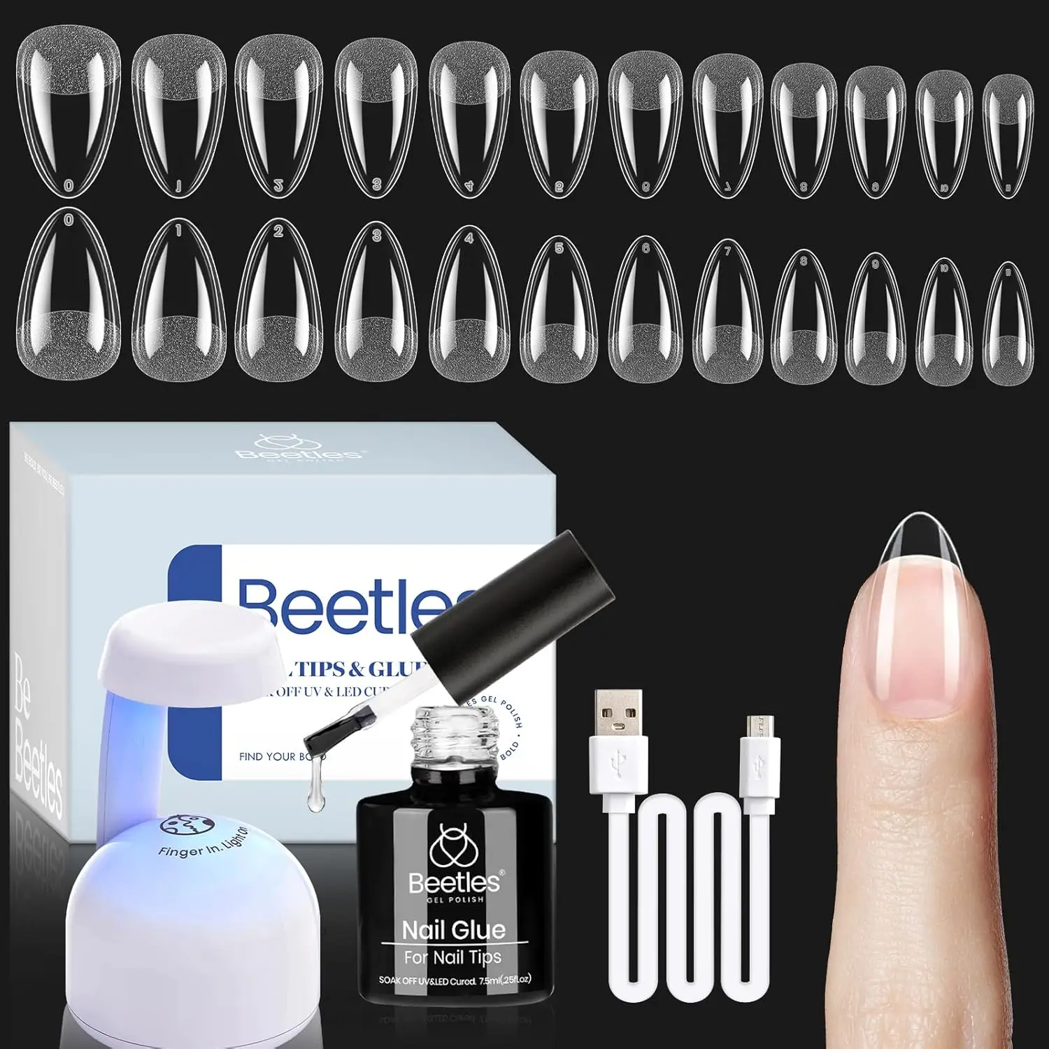 Beetles Gel Nail Kit Etch-X, Almond Short, 504pcs 12 Sizes Nail Tips, with 9 in 1 Nail Glue Mini LED Light, Acrylic Half Matte Tips Press On Nail, Extension DIY Set at Home, Gift for Women & Girls
Beetles Gel Nail Kit Etch-X, Almond Short, 504pcs 12 Sizes Nail Tips, with 9 in 1 Nail Glue Mini LED Light, Acrylic Half Matte Tips Press On Nail, Extension DIY Set at Home, Gift for Women & Girls