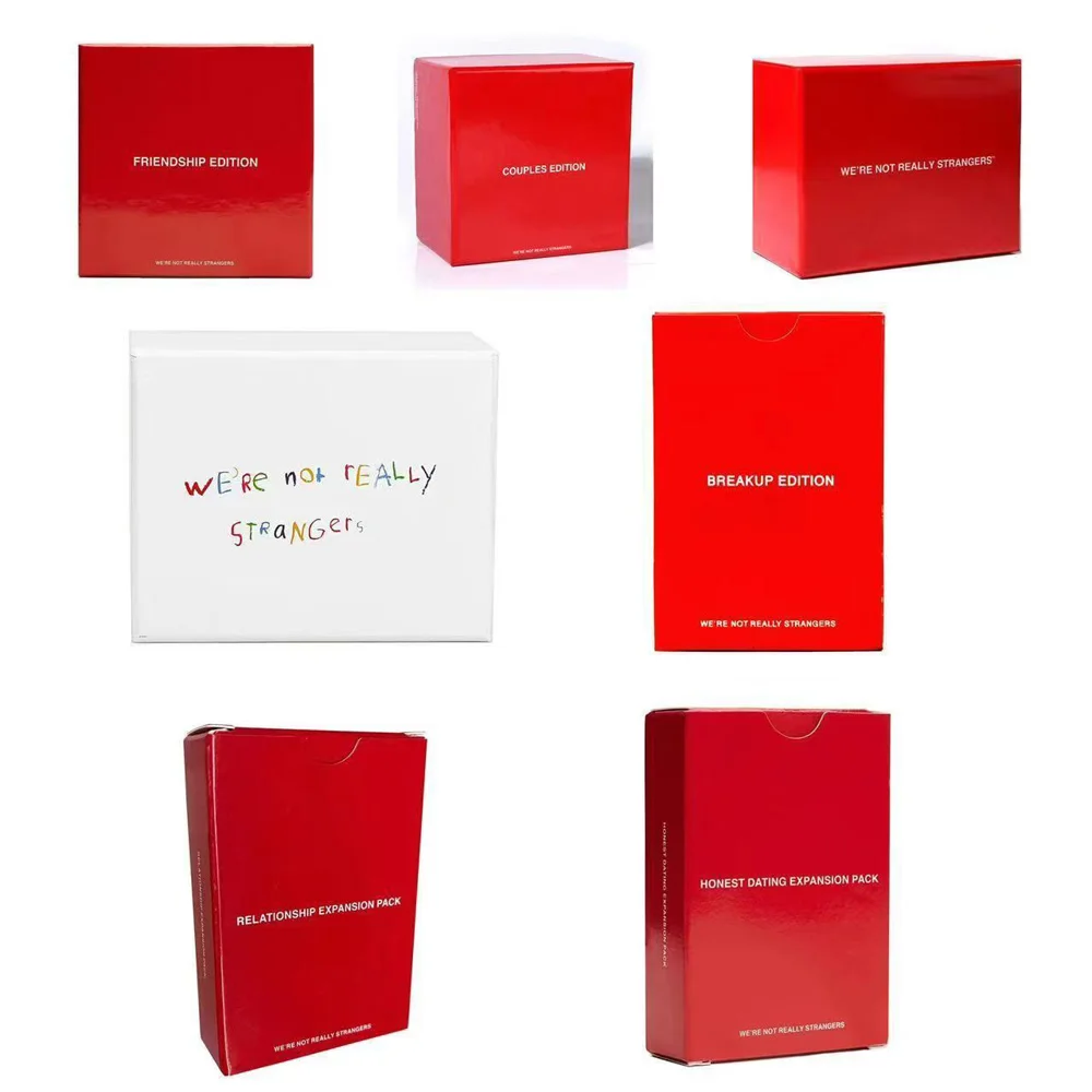 WE'RE NOT REALLY STRANGERS Card Game an Interactive Card Game Family Couples Friendship Edition Party card
WE'RE NOT REALLY STRANGERS Card Game an Interactive Card Game Family Couples Friendship Edition Party card