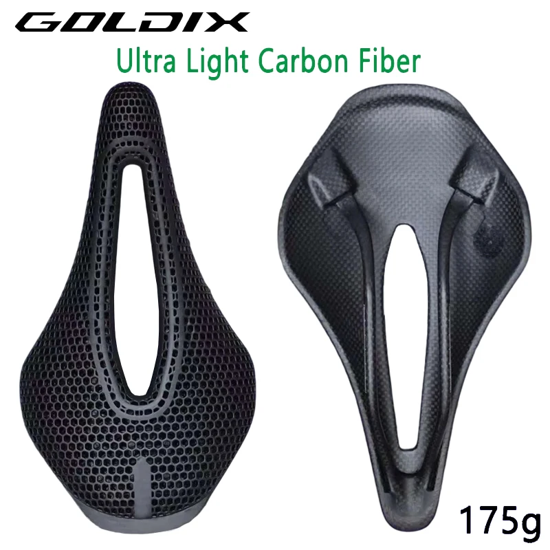 GOLDIX 3D-Printed Carbon Fiber Bike Saddle Ultra-Light 175g Racing Seat for MTB/Road Bikes Ergonomic Design Cycling Accessories
GOLDIX 3D-Printed Carbon Fiber Bike Saddle Ultra-Light 175g Racing Seat for MTB/Road Bikes Ergonomic Design Cycling Accessories