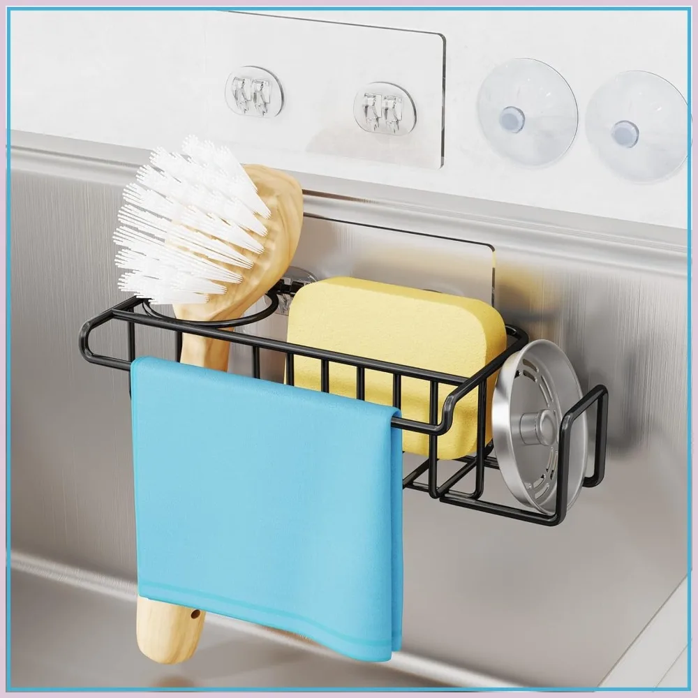 4 in 1 Kitchen Organizers: Brush Holder, Dish Cloth Hanger, Soap Rack, Sink Stopper - No Drill Stainless Steel
4 in 1 Kitchen Organizers: Brush Holder, Dish Cloth Hanger, Soap Rack, Sink Stopper - No Drill Stainless Steel