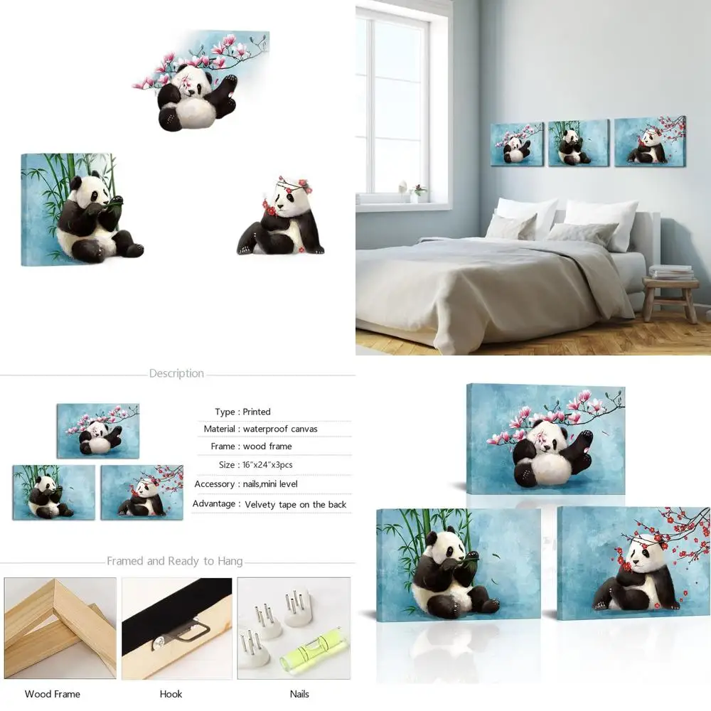 Medium-Sized Chinese-Style Panda Canvas Art for Kids' Rooms and Nurseries with Flower Play
Medium-Sized Chinese-Style Panda Canvas Art for Kids' Rooms and Nurseries with Flower Play