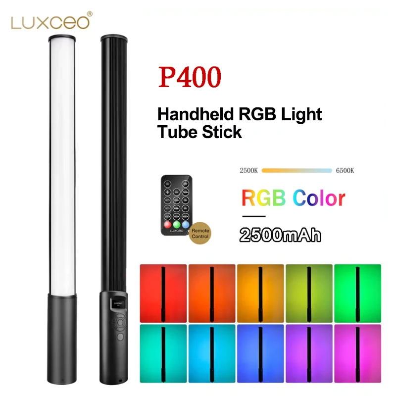 LUXCEO P400 LED Photography Light Handheld RGB Light Tube Stick Video Soft Light 5W-10W APP Remote Control VS 6C Pavotube
LUXCEO P400 LED Photography Light Handheld RGB Light Tube Stick Video Soft Light 5W-10W APP Remote Control VS 6C Pavotube