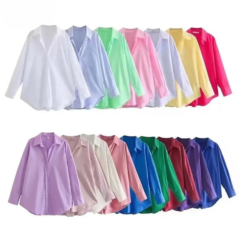 2024 Summer Fashion Women's Shirt Multi-color Button-down Shirt Women's Summer Long Sleeve Top Women's Street Wear
2024 Summer Fashion Women's Shirt Multi-color Button-down Shirt Women's Summer Long Sleeve Top Women's Street Wear