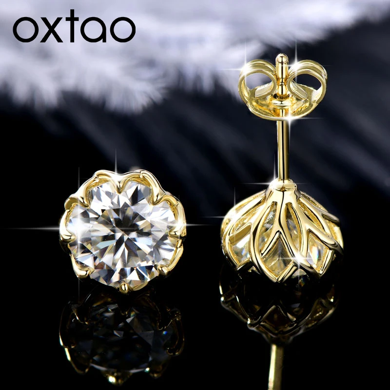 OXTAO Moissanite Circular Stud Earrings for Women 14K Gold Filled Flower Earring Fine Jewelry 6mm/8mm D Color Lab Diamond Gift
OXTAO Moissanite Circular Stud Earrings for Women 14K Gold Filled Flower Earring Fine Jewelry 6mm/8mm D Color Lab Diamond Gift