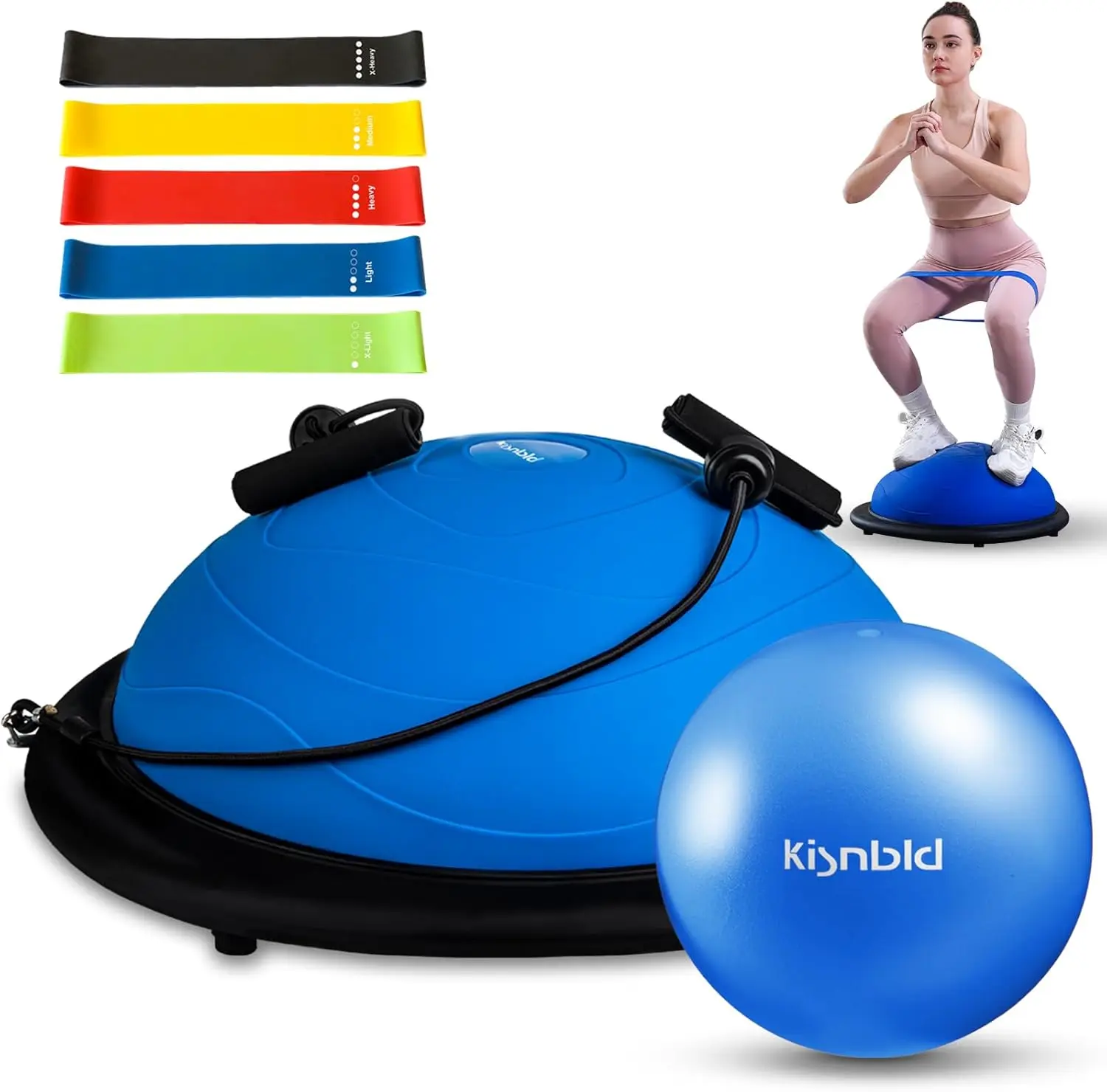 Half Balance Ball Trainer 23 Inch Inflatable Yoga Ball with Resistance Bands 660lbs Capacity
Half Balance Ball Trainer 23 Inch Inflatable Yoga Ball with Resistance Bands 660lbs Capacity