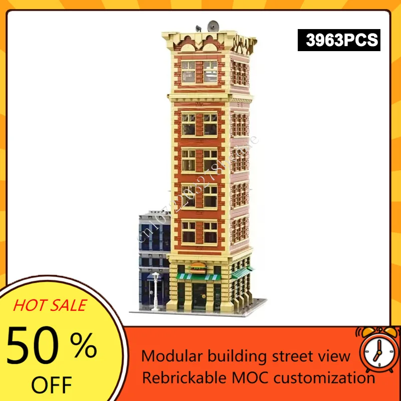 3963 шт., модульная MOC Brickly Tower, креативная модель с видом на улицу, строительные блоки, архитектура, сделай сам, образование, сборная модель, игрушки, подарки
3963 шт., модульная MOC Brickly Tower, креативная модель с видом на улицу, строительные блоки, архитектура, сделай сам, образование, сборная модель, игрушки, подарки
