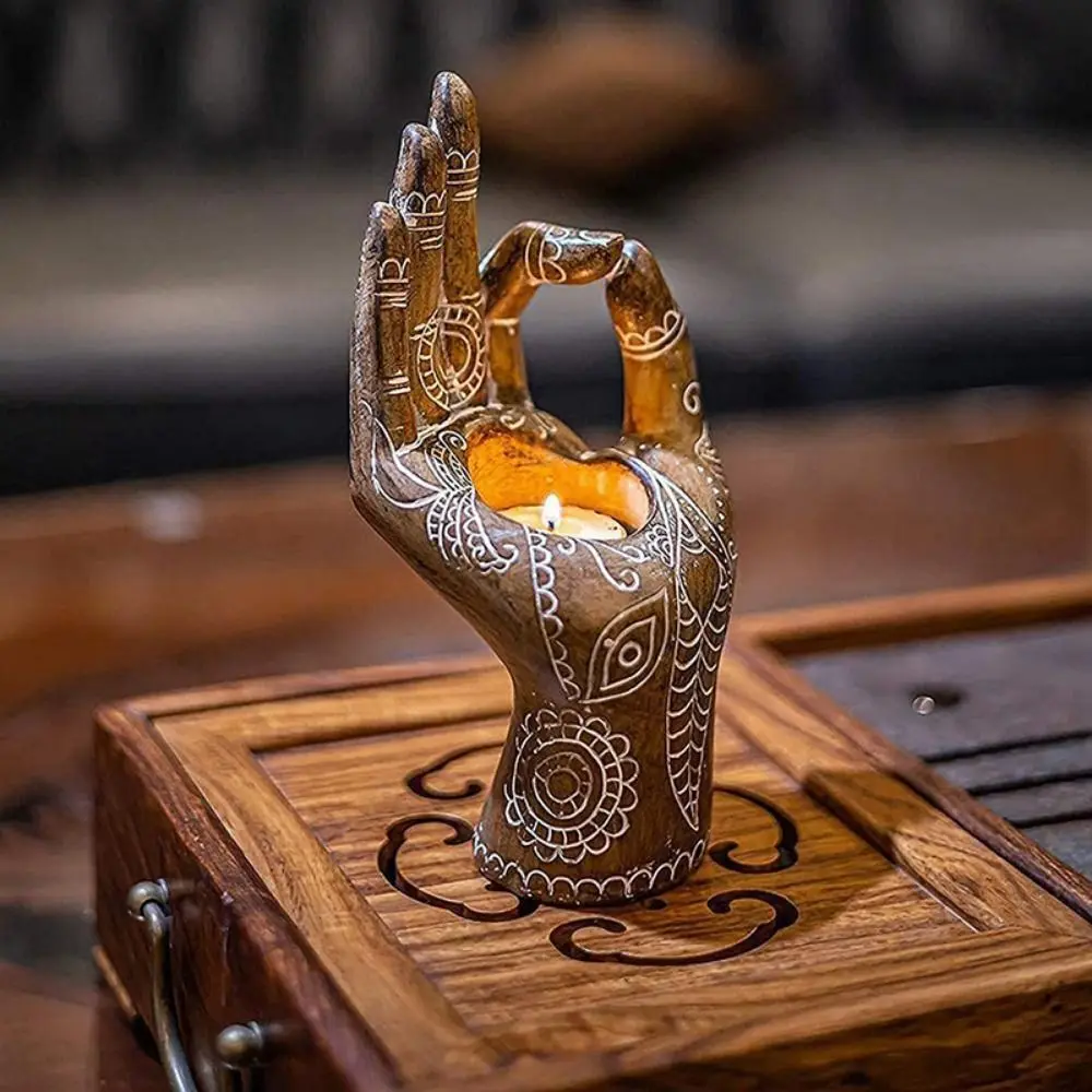 Candle Holder Home Office Decor Figurines Creative Hand-carved Buddha's Hand Statues Retro Ornament
Candle Holder Home Office Decor Figurines Creative Hand-carved Buddha's Hand Statues Retro Ornament