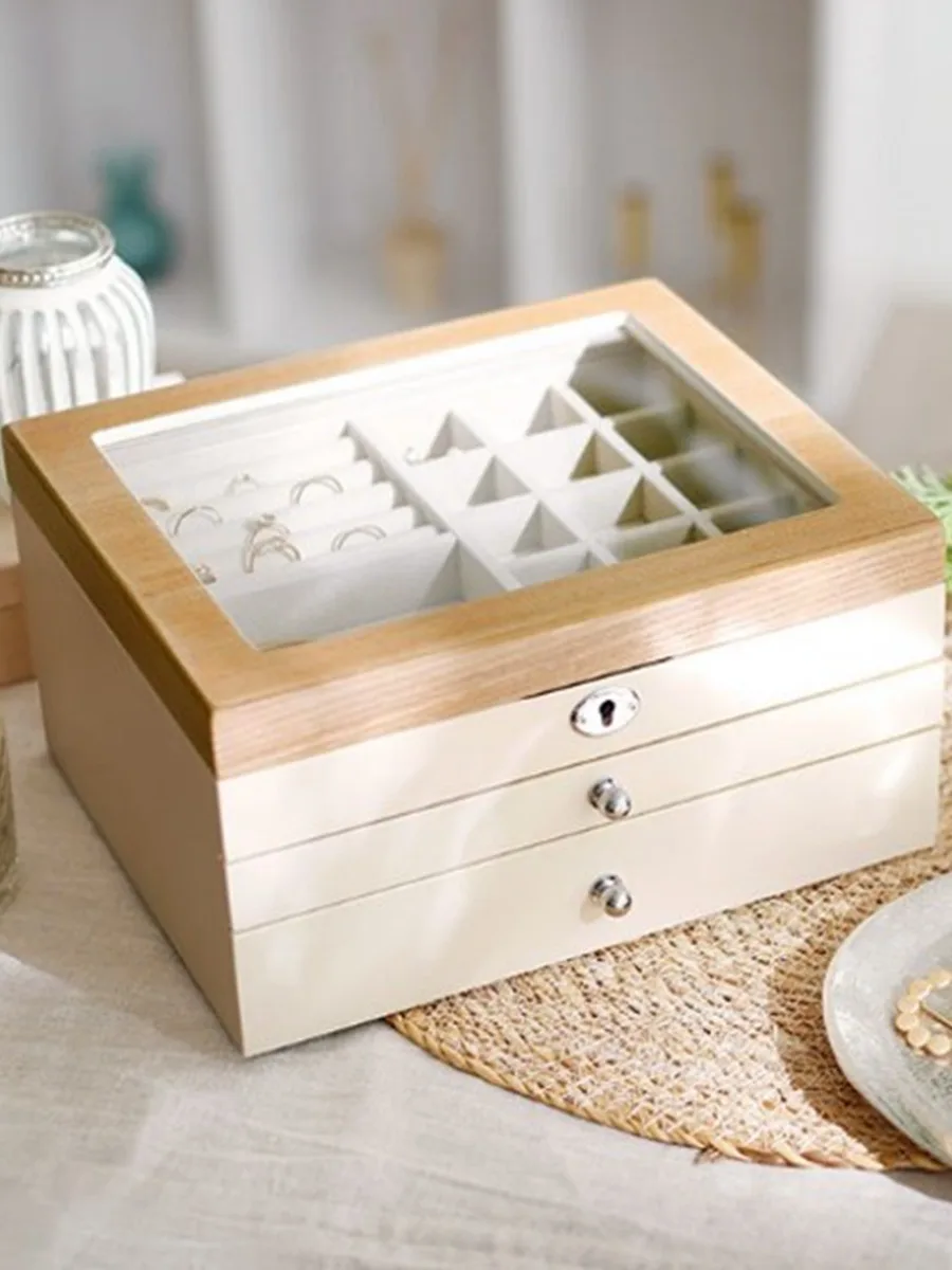 Japanese Stud Earrings Necklace Storage Box Jewelry Box Large Capacity Wooden Drawer Type Household Jewelry Box
Japanese Stud Earrings Necklace Storage Box Jewelry Box Large Capacity Wooden Drawer Type Household Jewelry Box