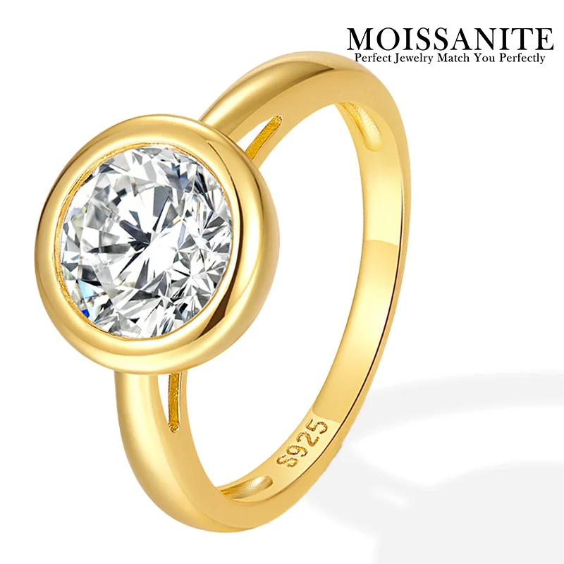 1/2ct Moissanite Ring Gold Ring 925 Sterling Silver 18K Gold Plated Bezel Setting Round Cut Elegant Jewelry for Women Gift
1/2ct Moissanite Ring Gold Ring 925 Sterling Silver 18K Gold Plated Bezel Setting Round Cut Elegant Jewelry for Women Gift