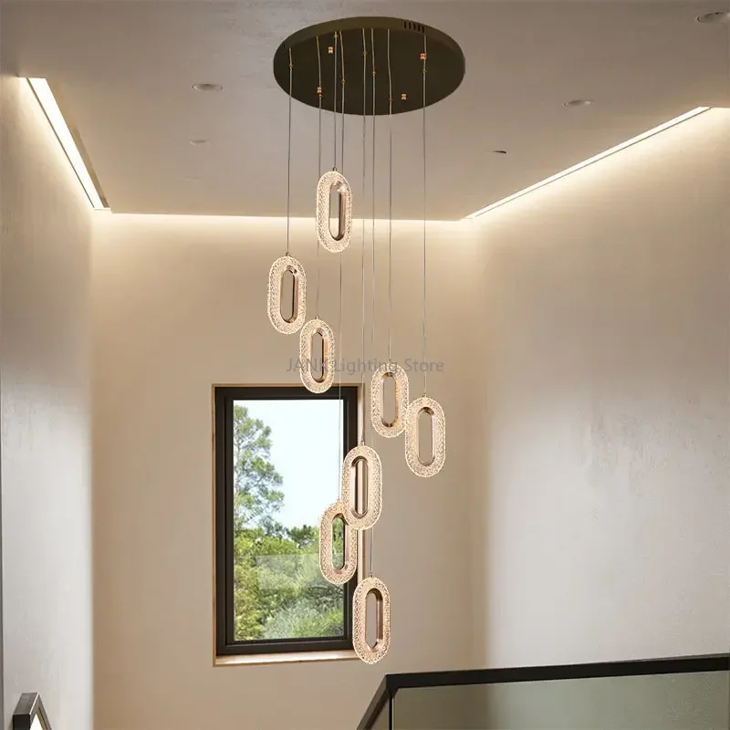 Creative Luxury Gold Acrylic Chandelier Modern Simple Staircase Living Room Bedroom Long Pendant Light LED Home Decorative Lamps
Creative Luxury Gold Acrylic Chandelier Modern Simple Staircase Living Room Bedroom Long Pendant Light LED Home Decorative Lamps